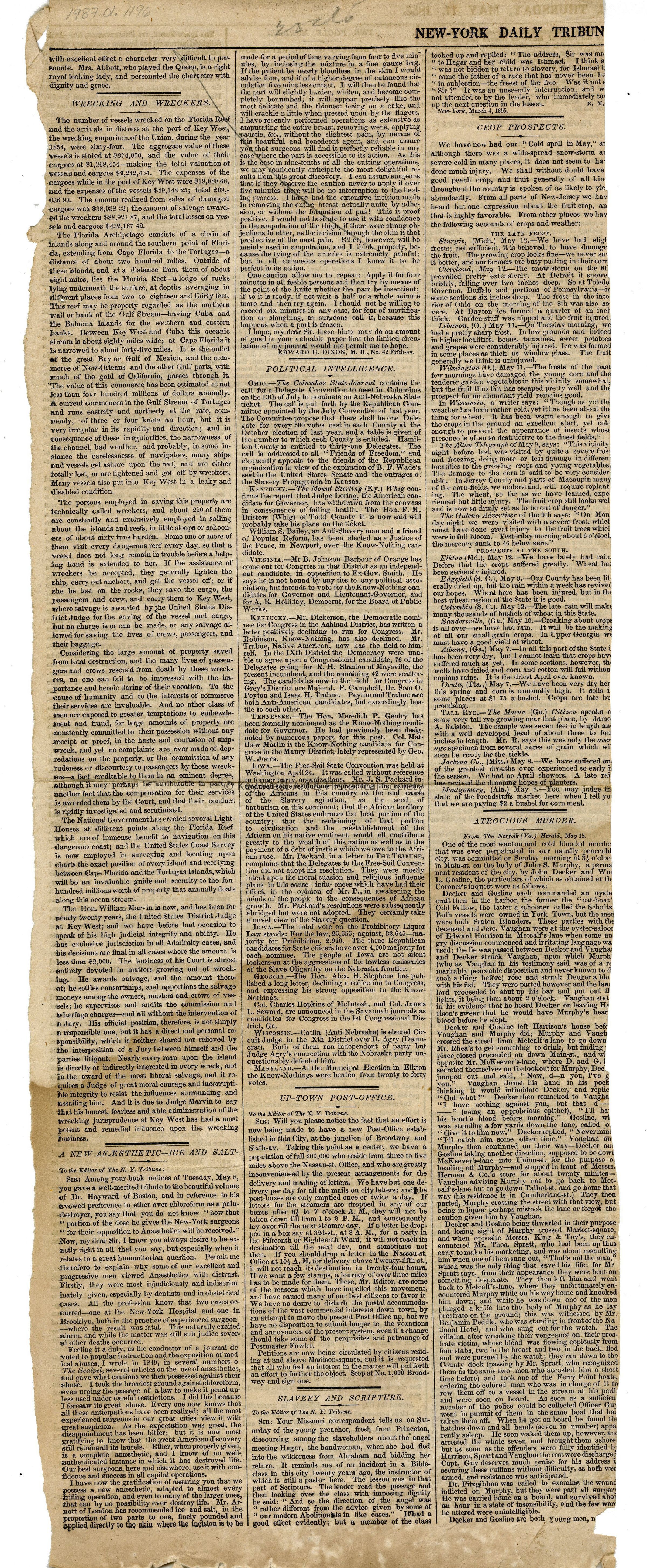 'Wrecking and Wreckers' in New York Daily Tribune; © Key West Art & Historical Society