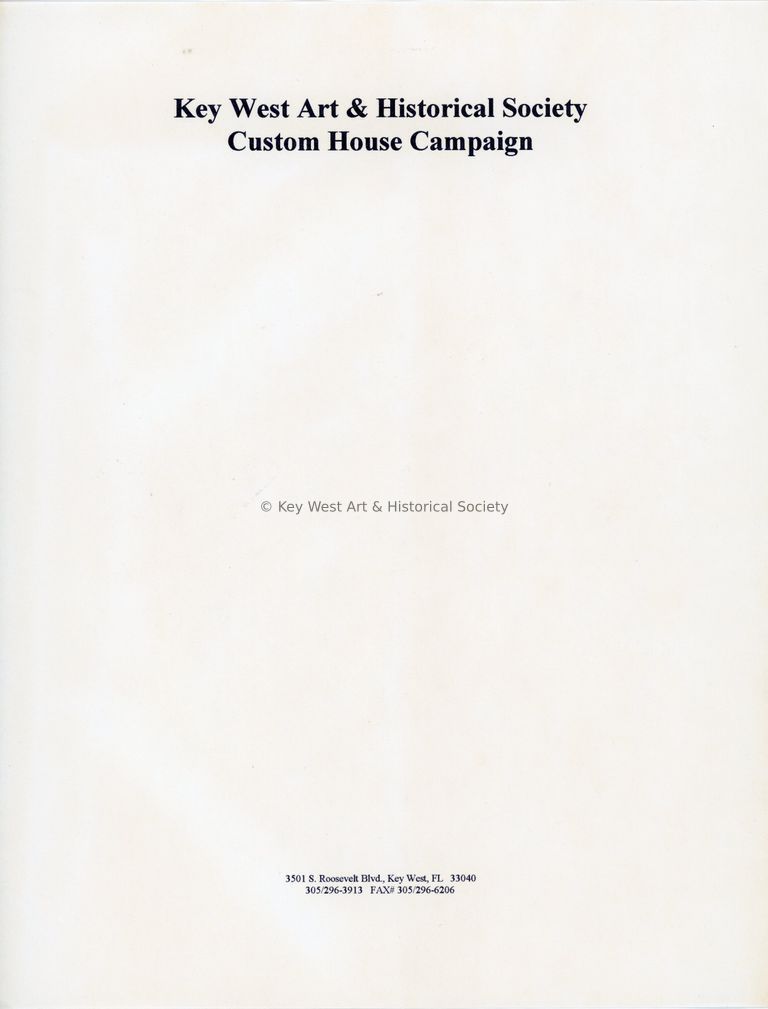 Custom House Campaign Stationery; © Key West Art & Historical Society