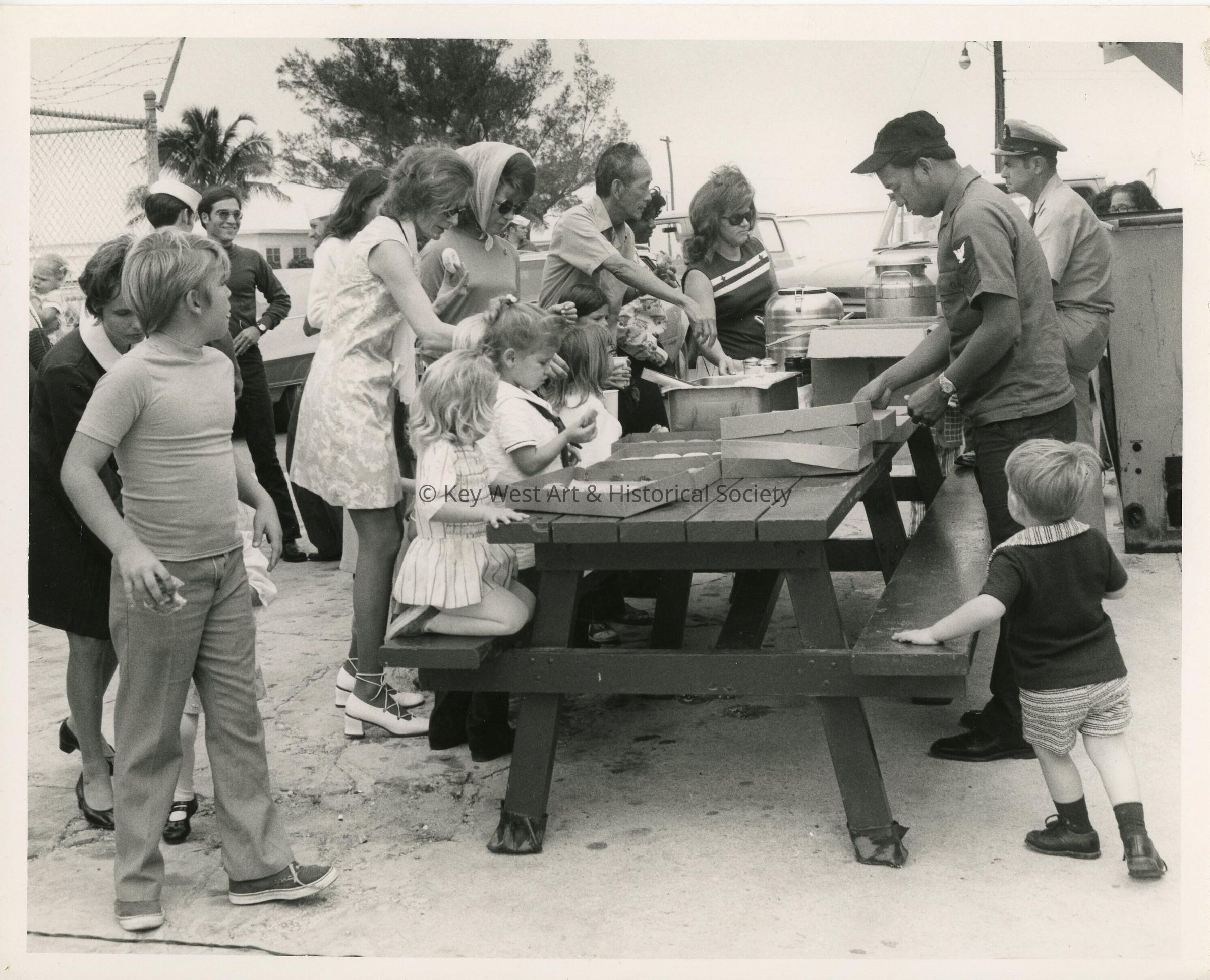 A group of unknown people at a get together