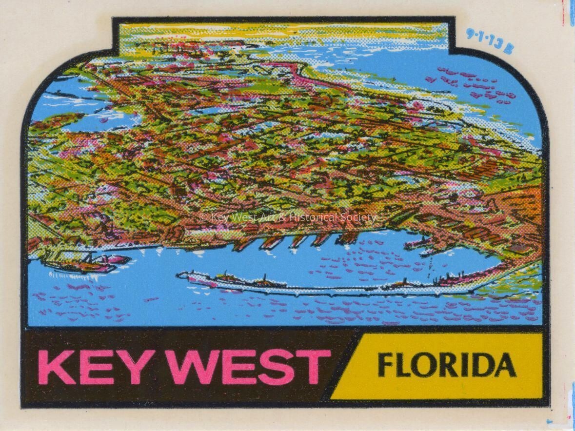 Aerial Key West Travel Decal; Copyright: © Key West Art & Historical Society; Origformat: Artifact