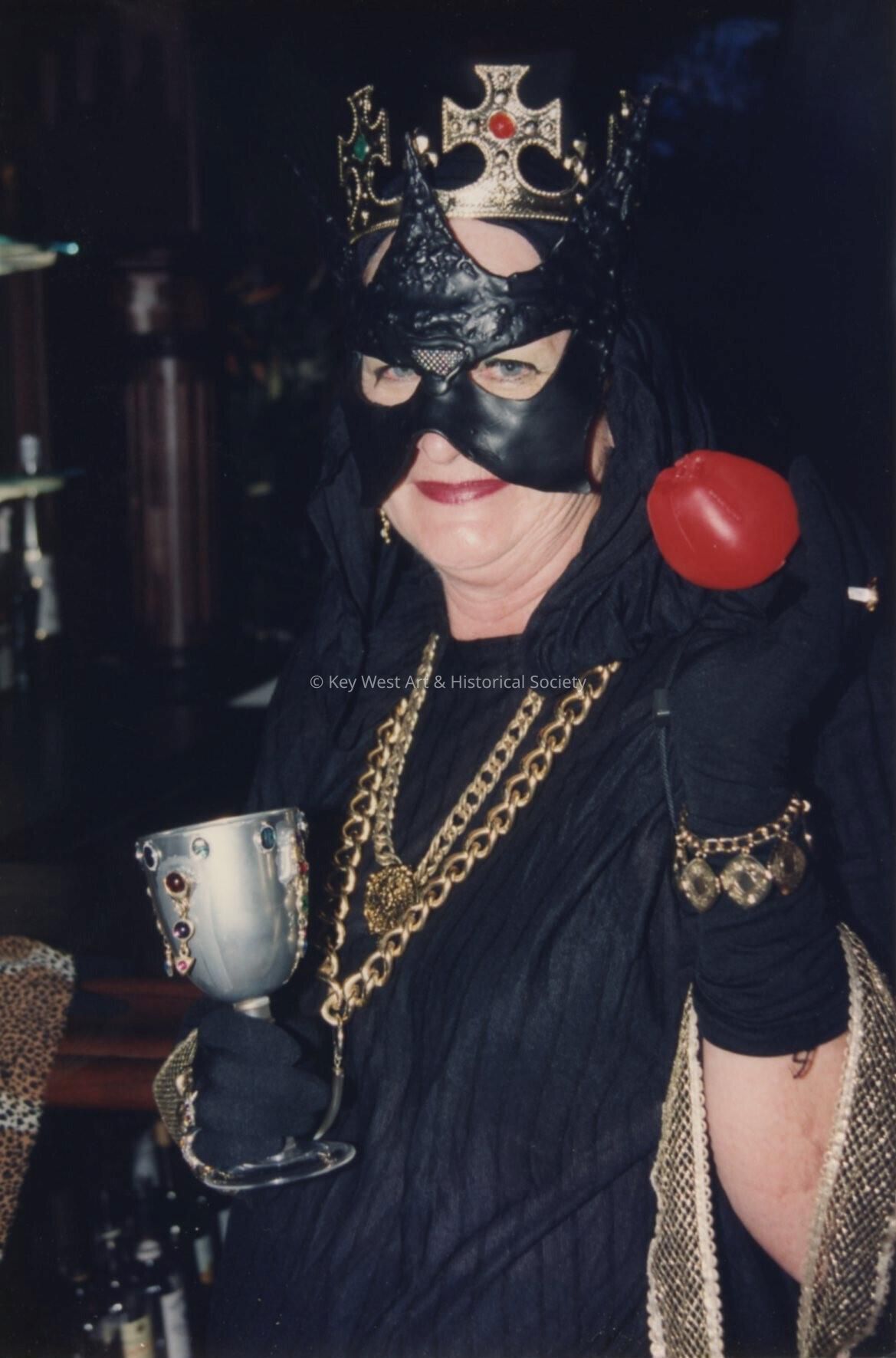 An unknown person dressed up.