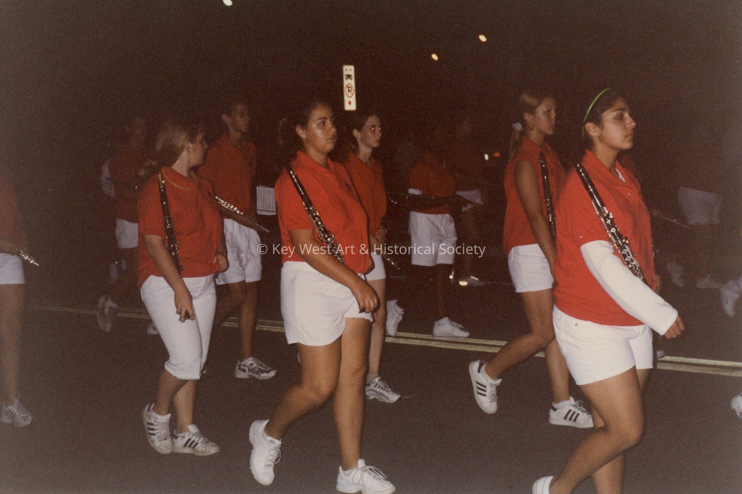 A band of school kids playing in the parade.