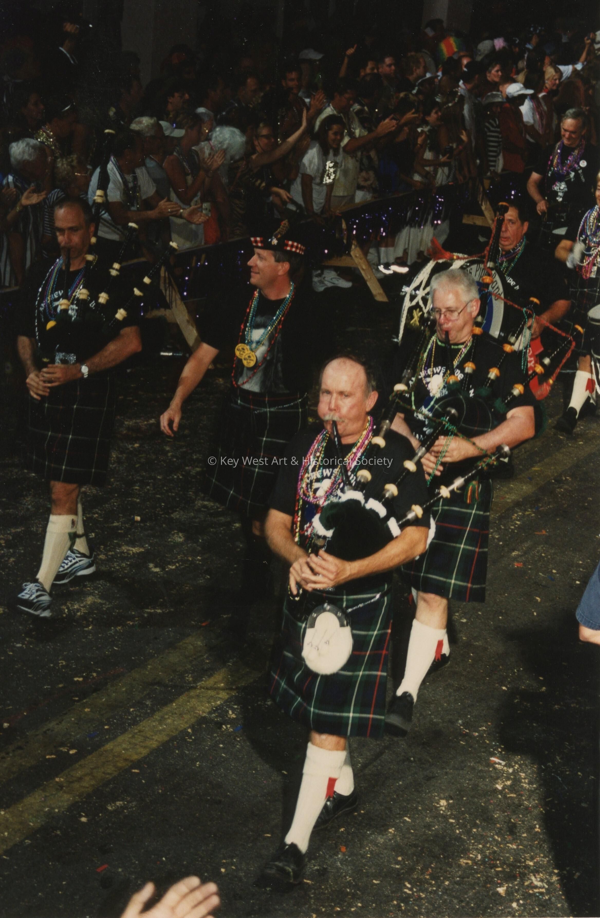 A band playing in the parade.