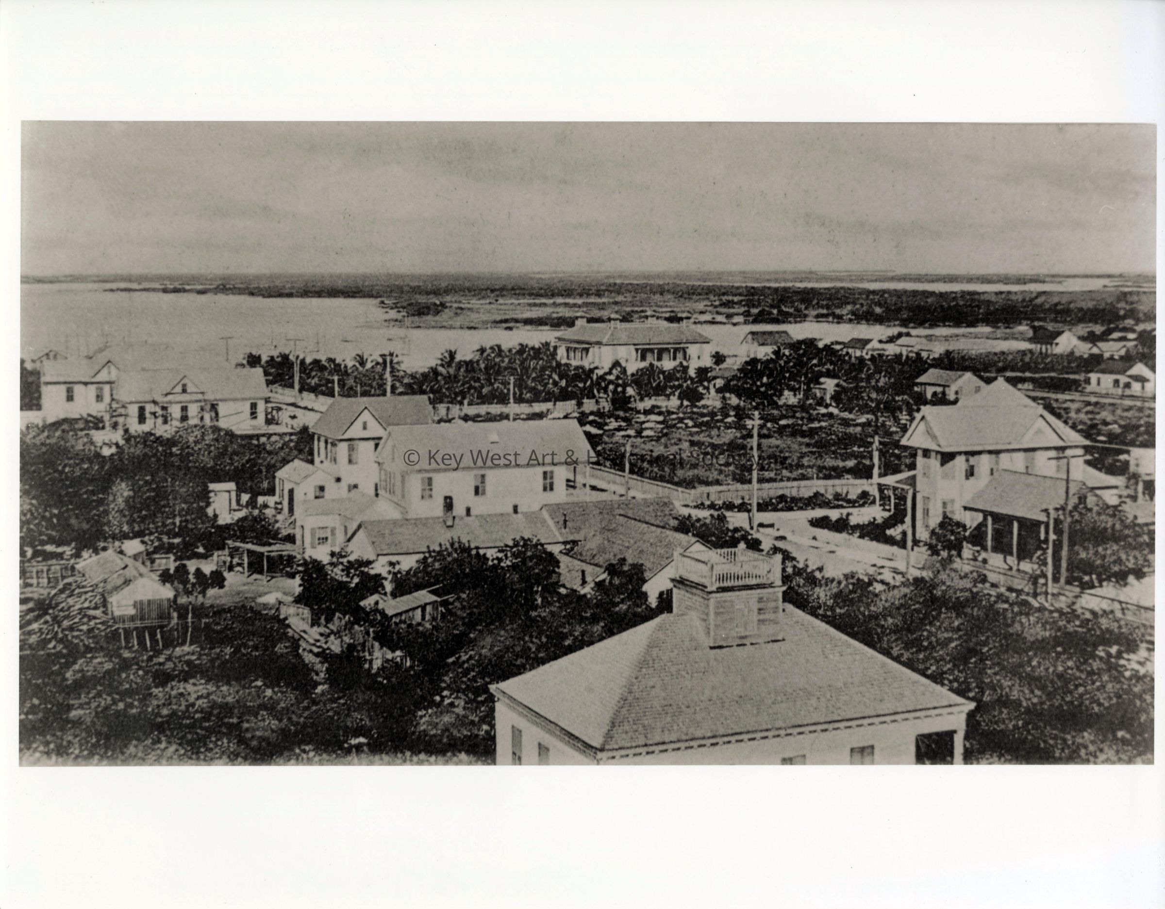 Aerial View of Division Street at Garrison Bight; © Key West Art & Historical Society