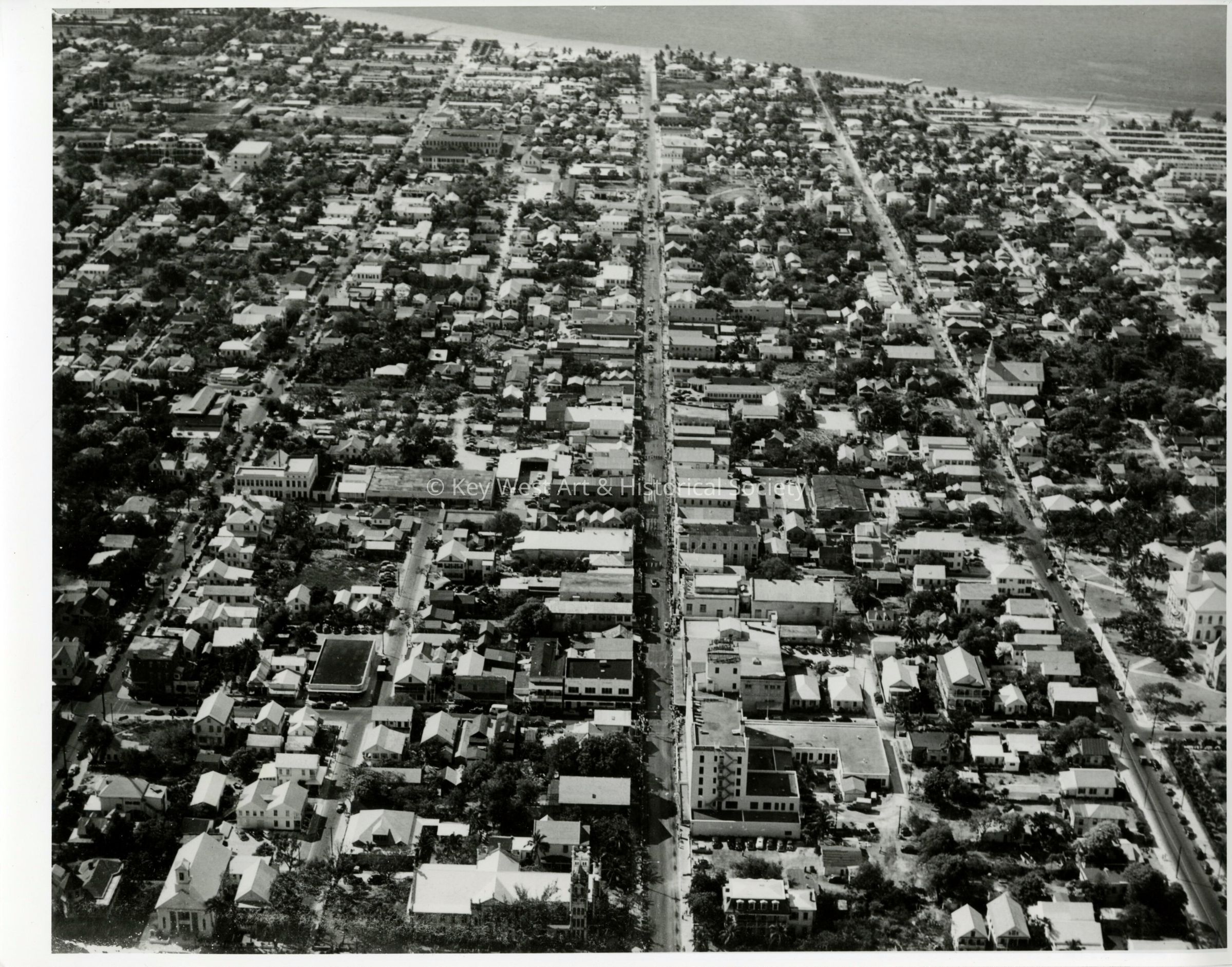 Aerial View of Duval Street; © Key West Art & Historical Society