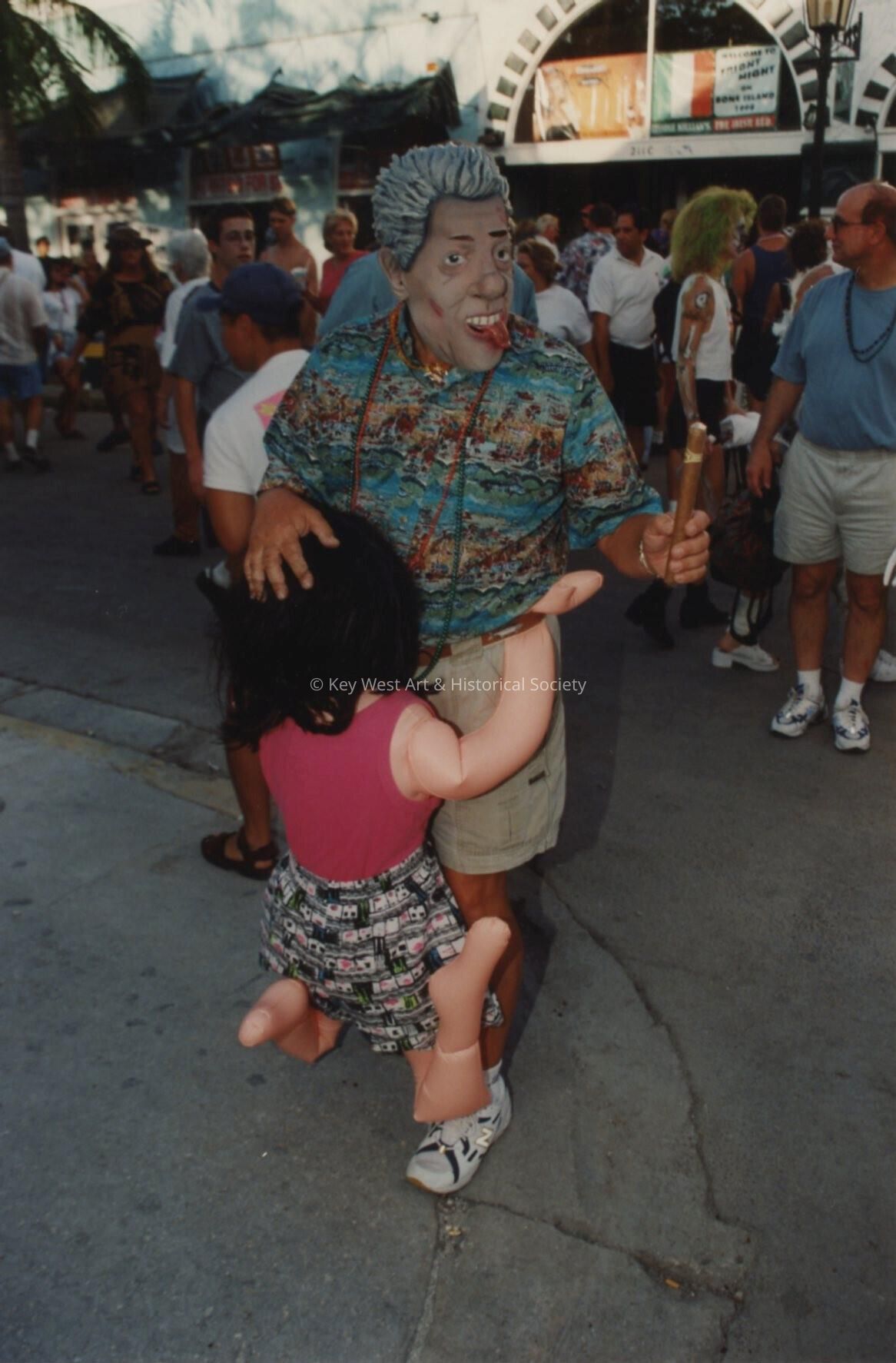 An unknown man dressed up.