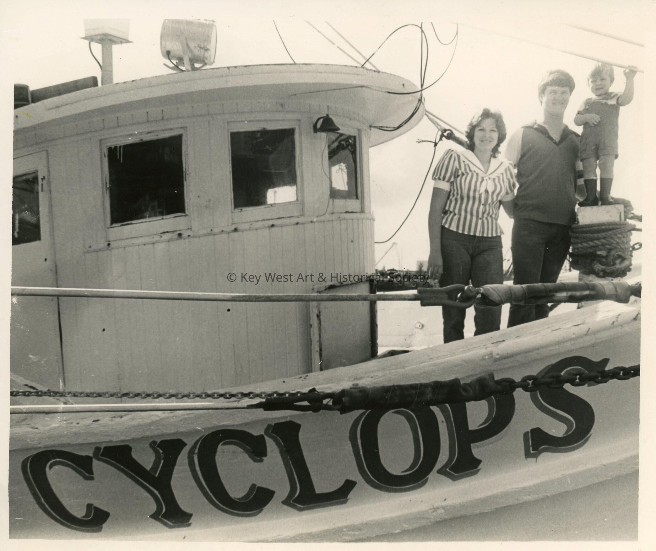 A family on a boat