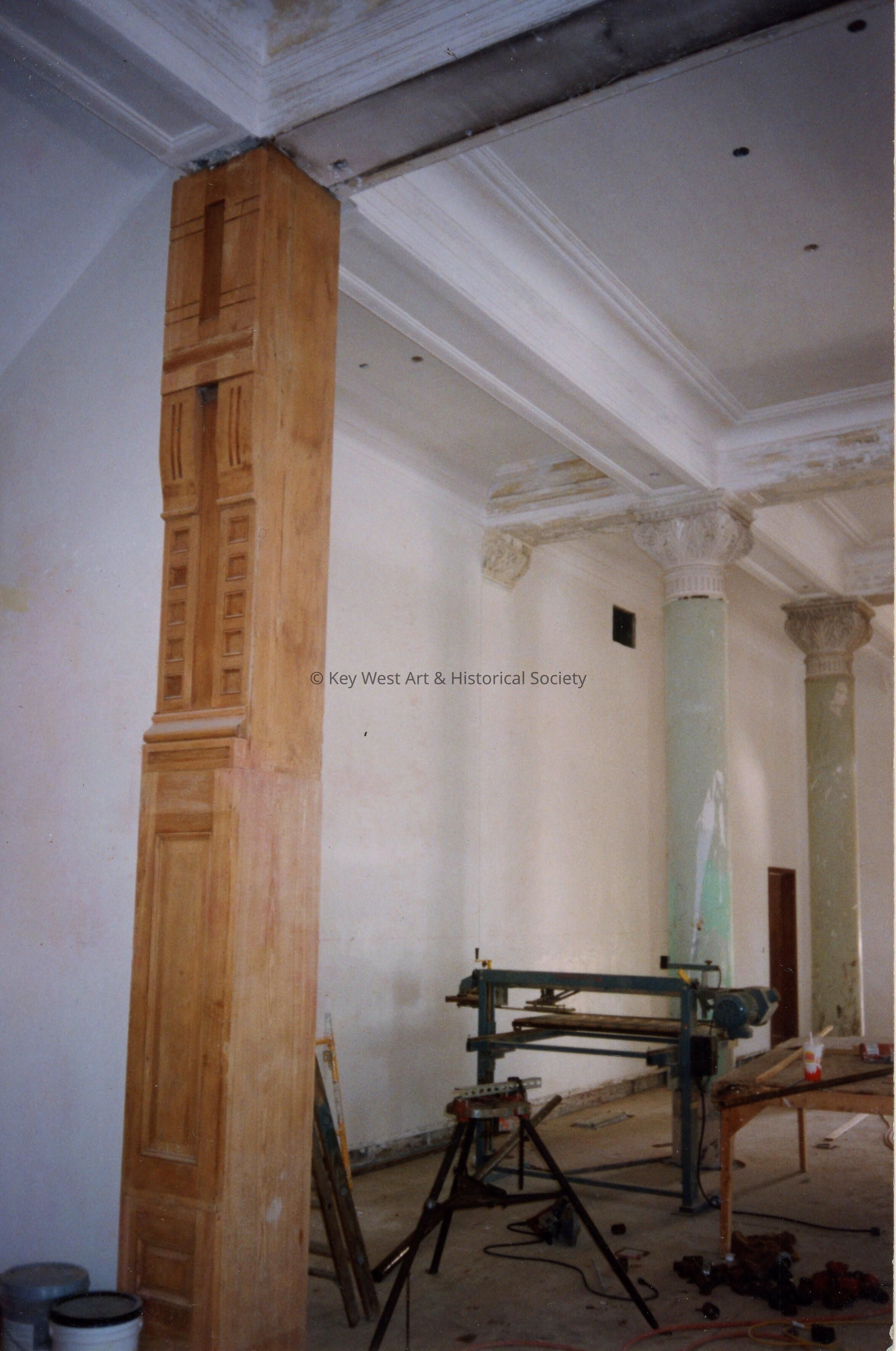 A wooden beam.