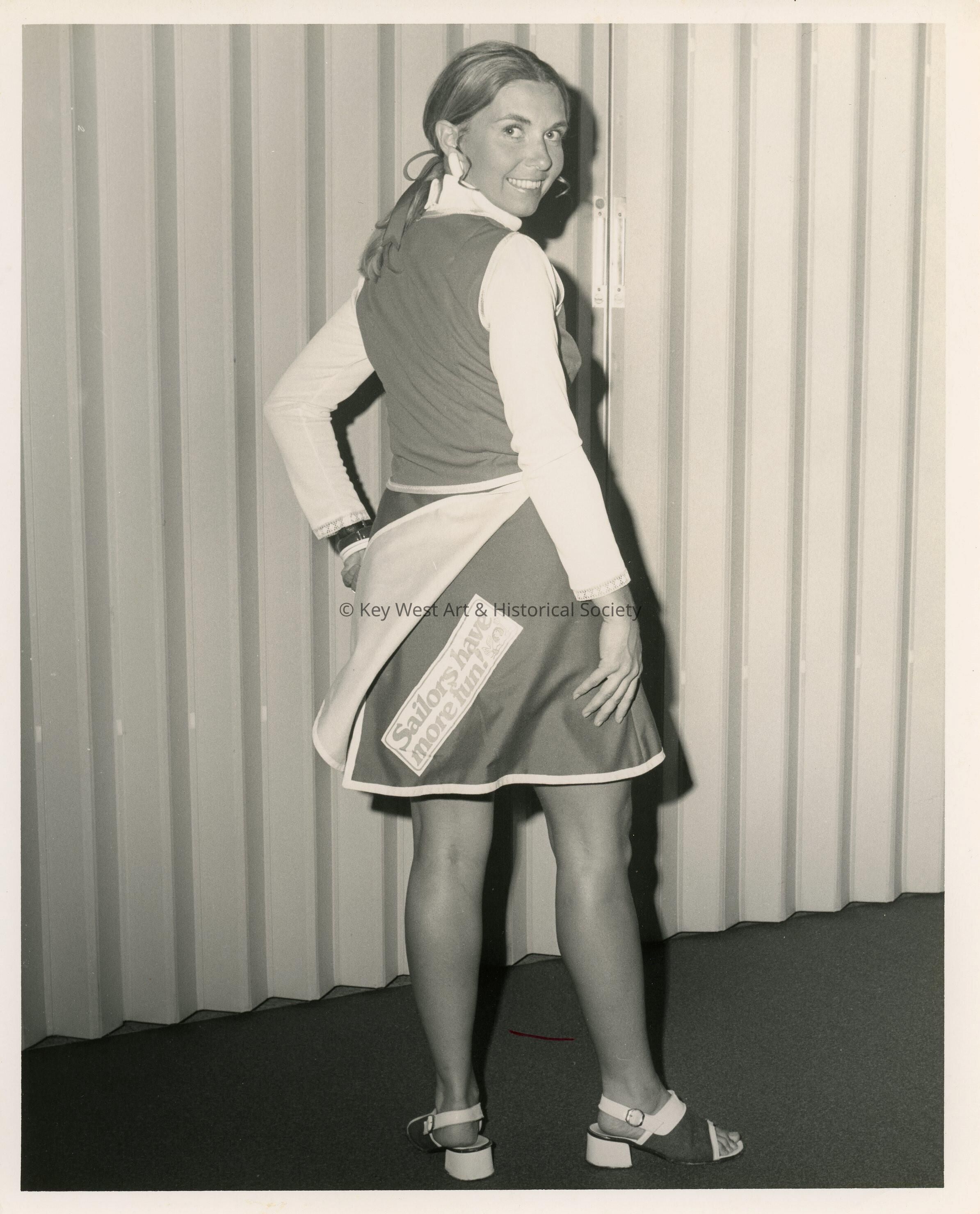 An unknown lady showing off her costume