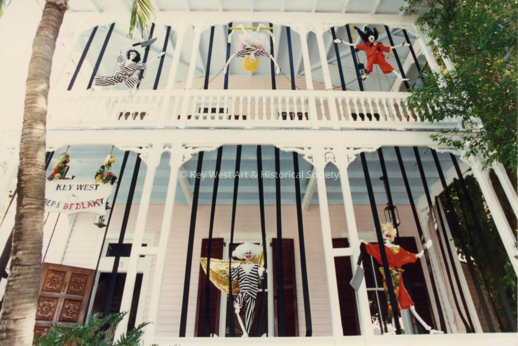 A hotel decorated for Fantasy Fest.