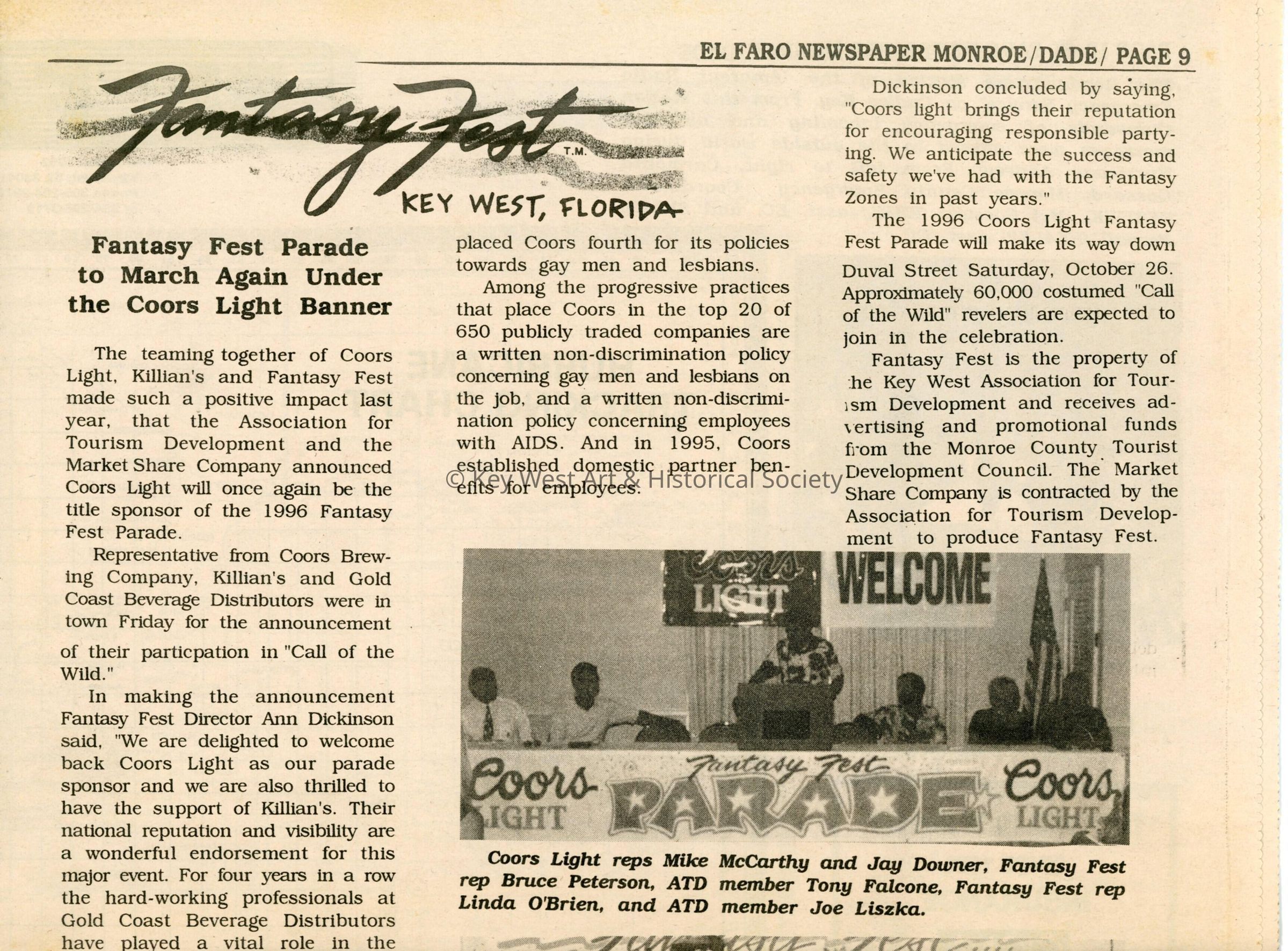 An article in the El Faro newspaper about Fantasy Fest. picture number 1