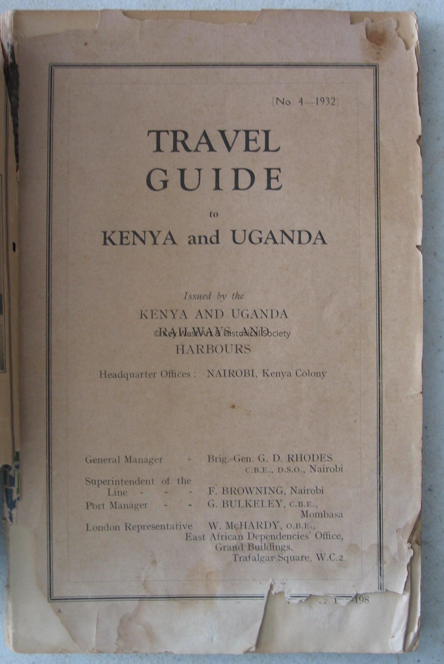 Travel Guide to Kenya and Uganda; © Key West Art & Historical Society