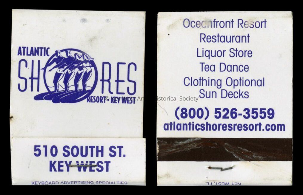 Atlantic Shores Resort Matchbook; Copyright: @ Key West Art & Historical Society; Origformat: Print-Photographic
