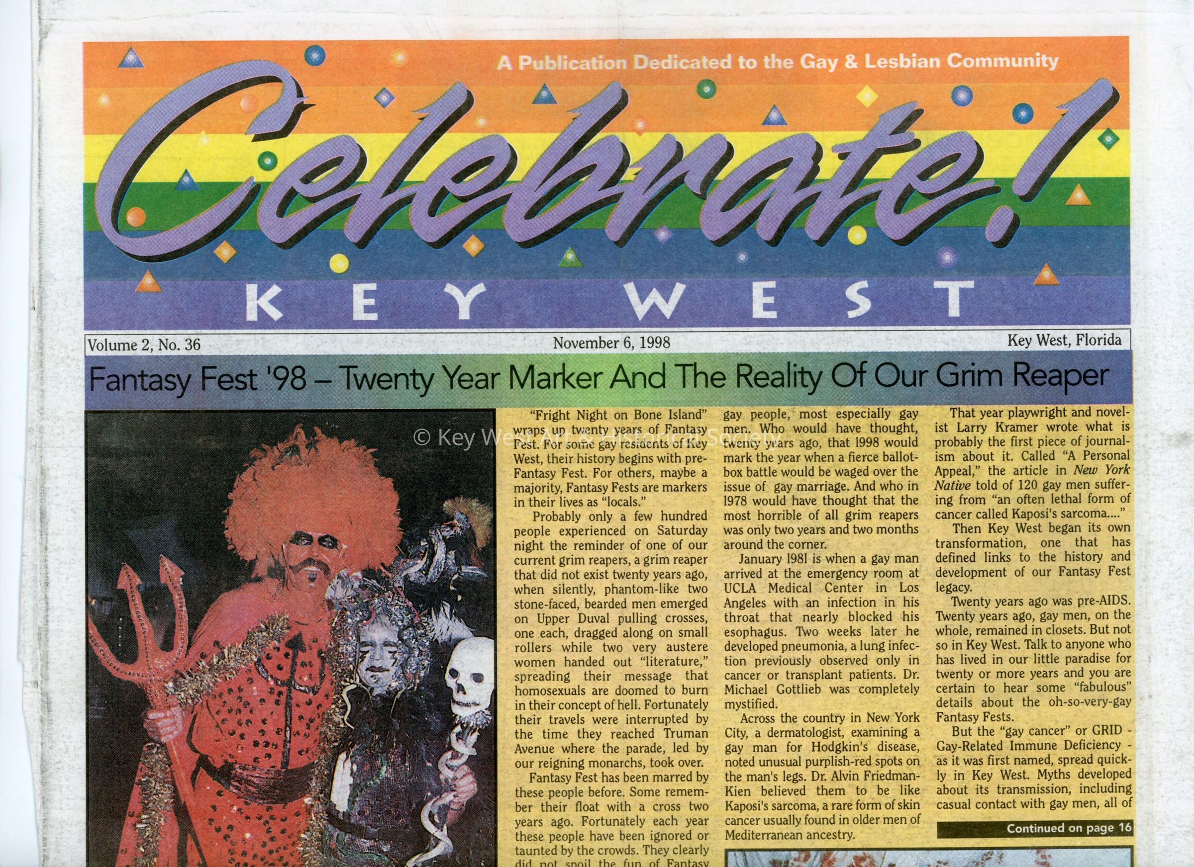 A Fantasy Fest article in the Celebrate newspaper. picture number 1