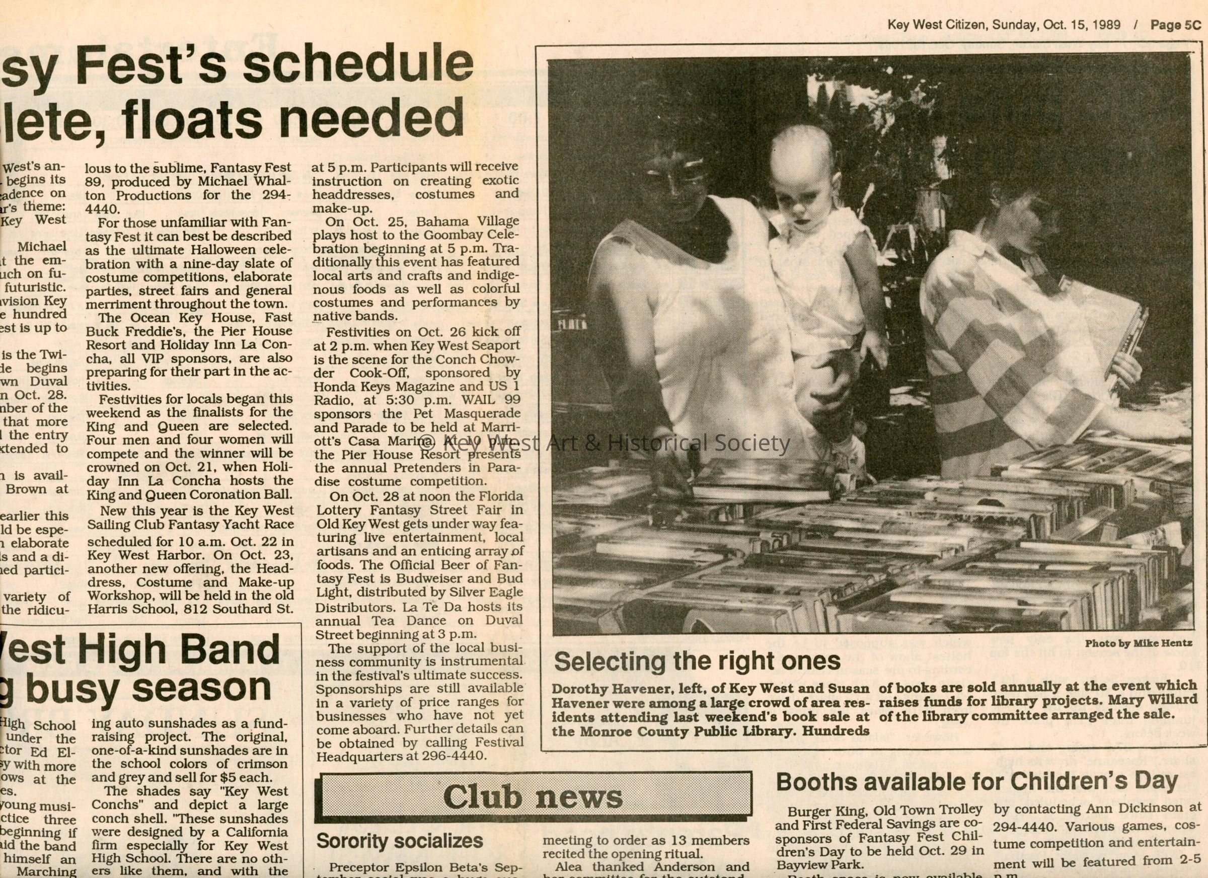 An article in the Key West Citizen that reads Fantasy Fest's schedule complete floats needed. picture number 1