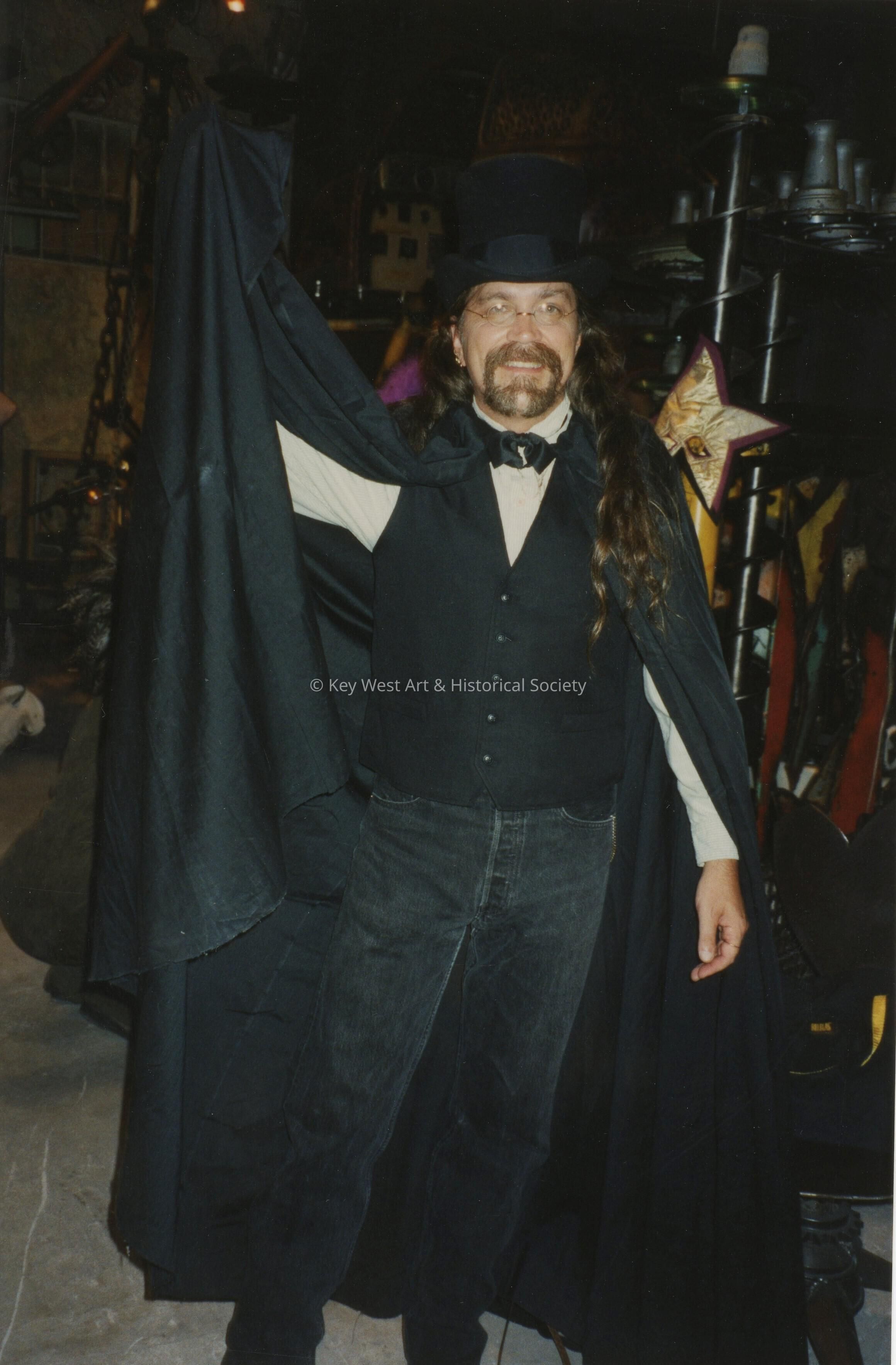 An unknown man dressed up.