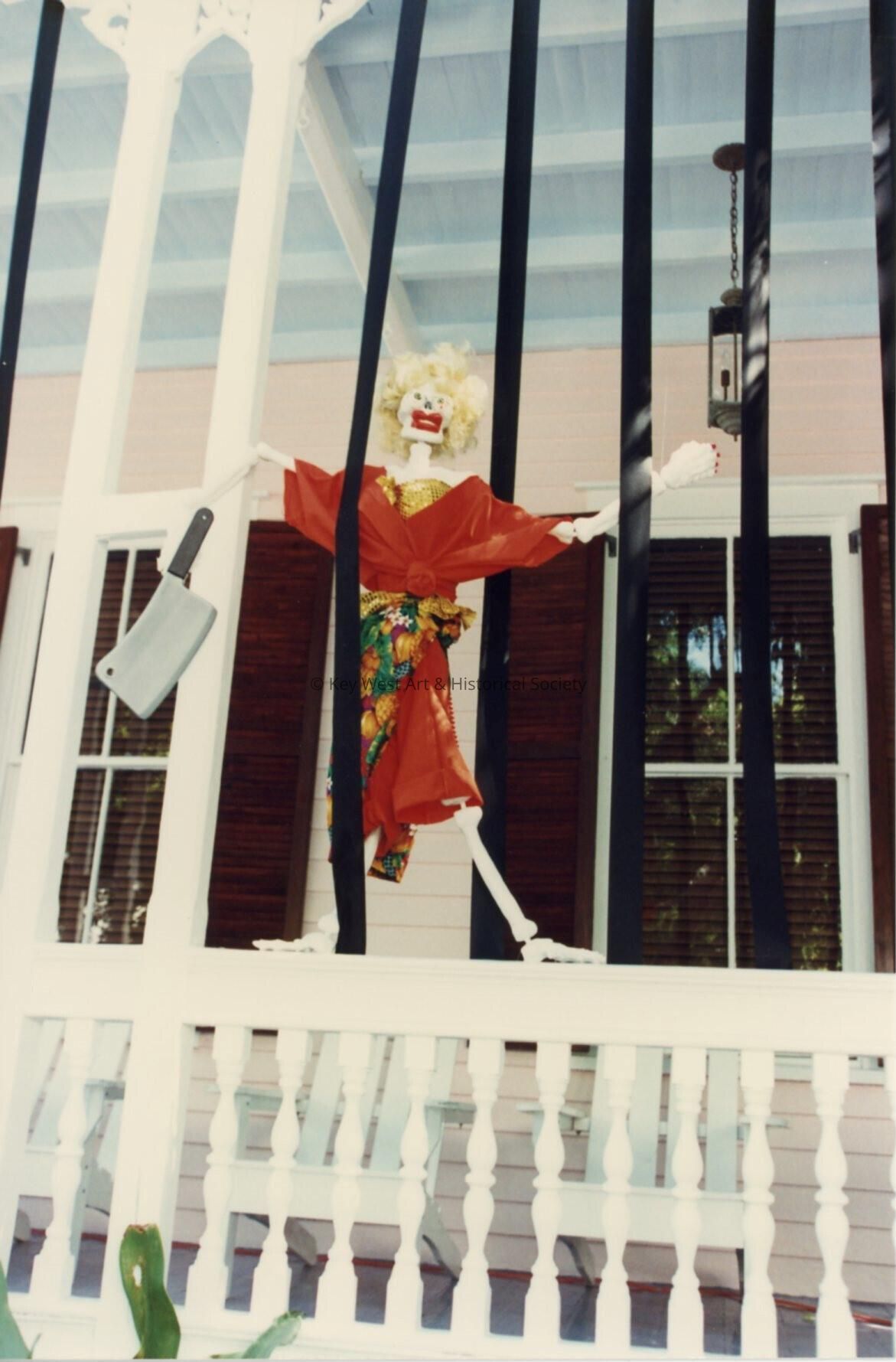 A hotel decorated for Fantasy Fest.