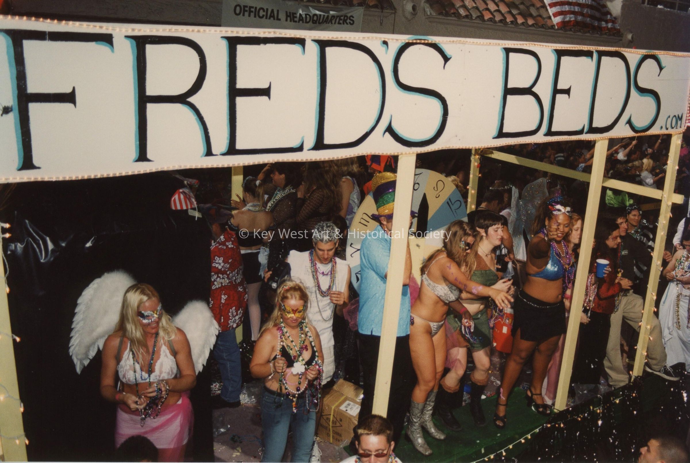 A float that reads Fred's Beds.