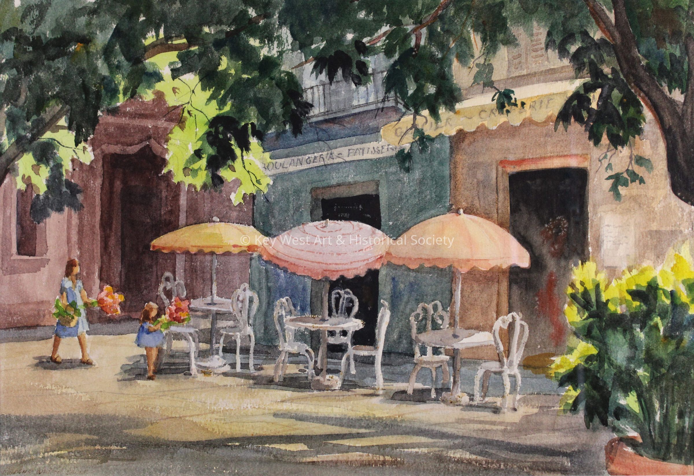 Cafe, Entrevaux, France; © Key West Art & Historical Society