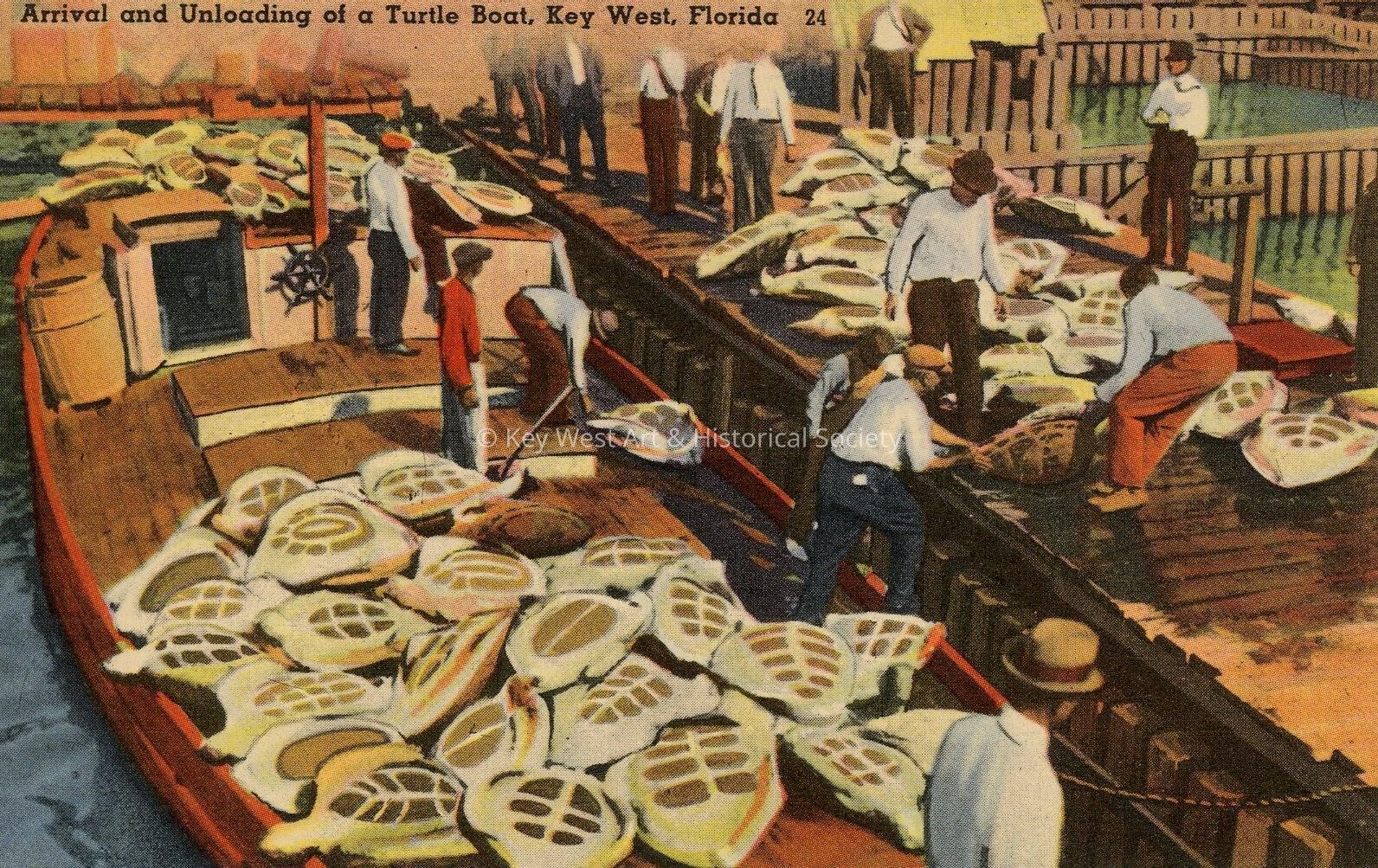 Arrival and Unloading of a Turtle Boat, Key West, Florida; © Key West Art & Historical Society