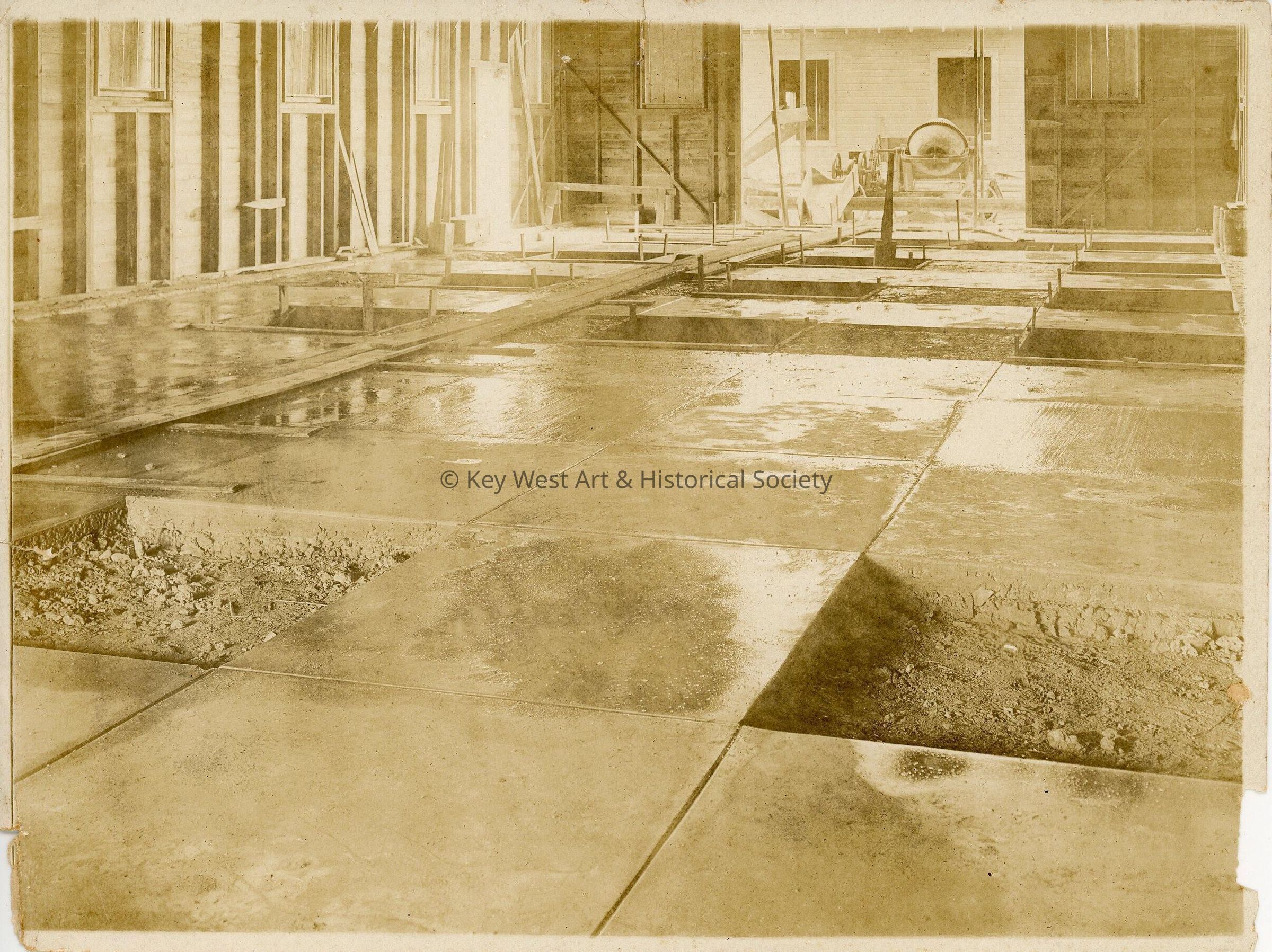 A floor being repaired
