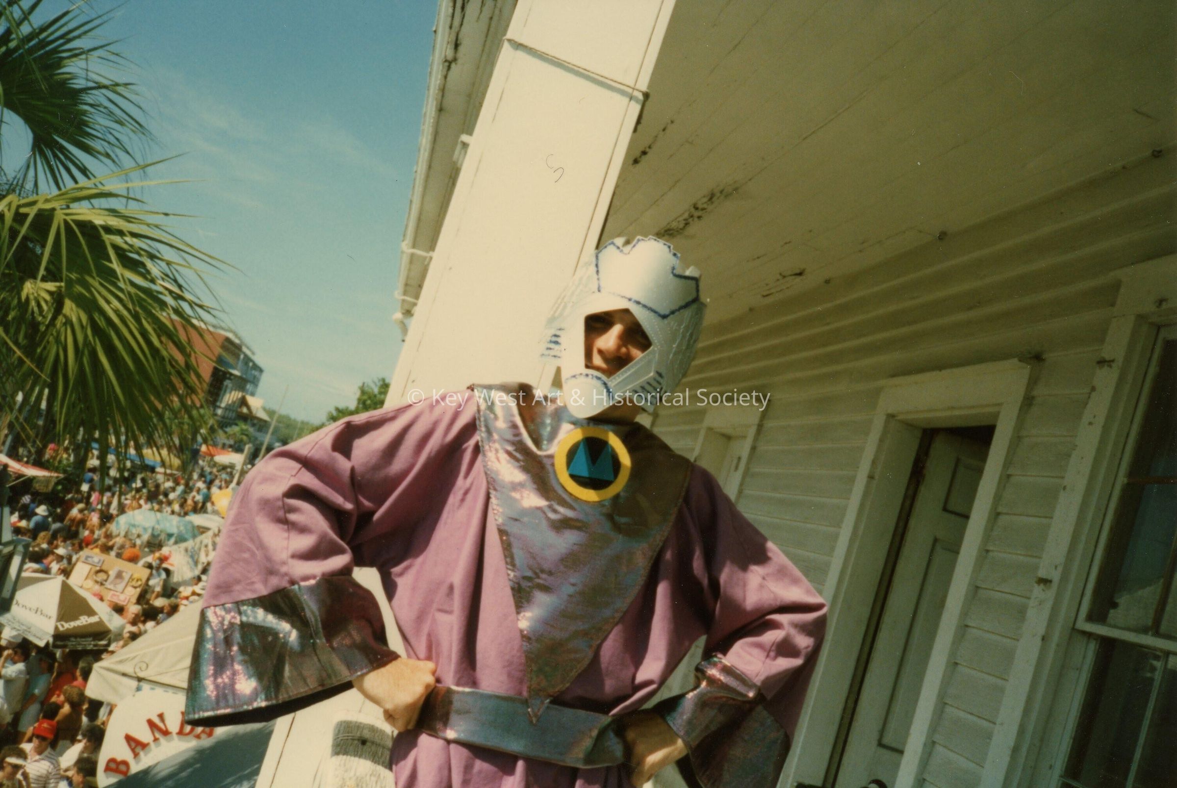 An unknown person dressed up.