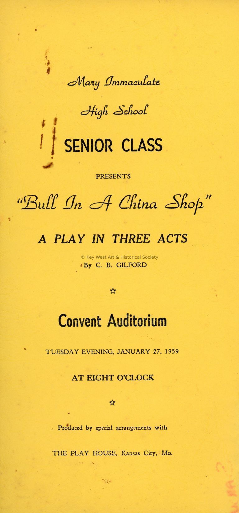 'Bull in a China Shop' Program; © Key West Art & Historical Society