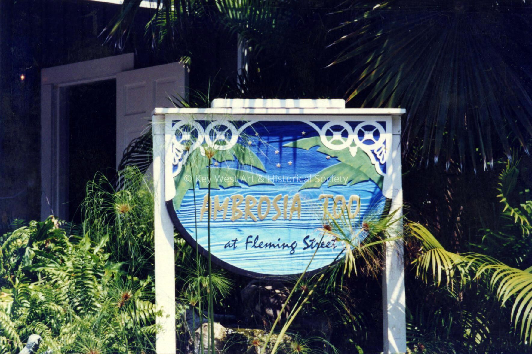 Ambrosia Too Sign; Copyright: @ Key West Art & Historical Society; Origformat: Print-Photographic