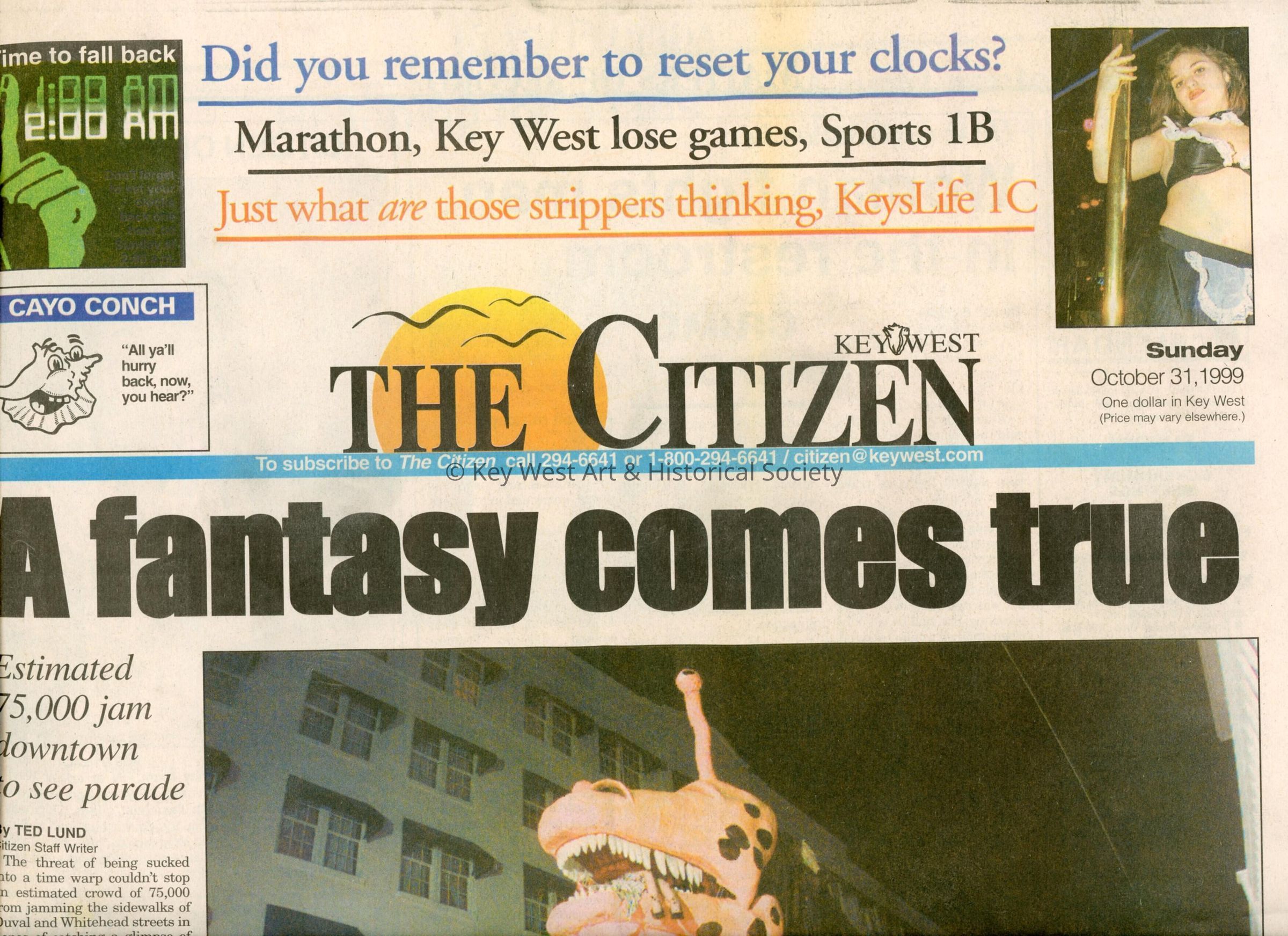 A few articles in the Key West Citizen about Fantasy Fest.