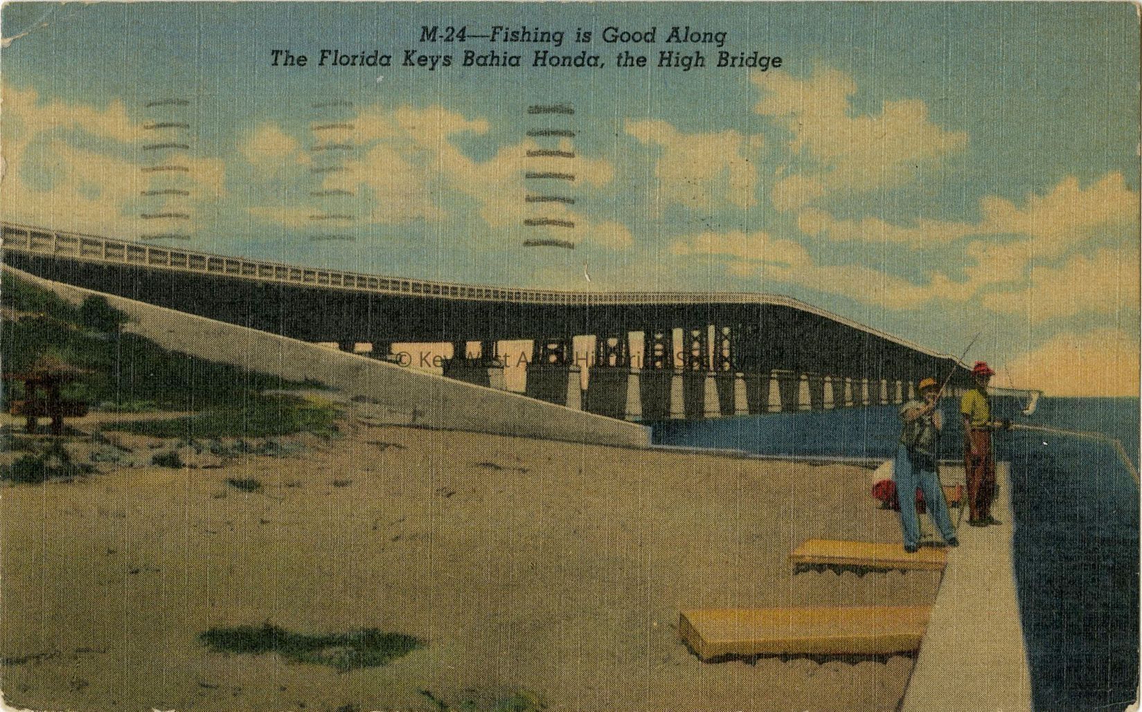 Fishing Is Good Along The Florida Keys Bahia Honday, the High Bridge; © Key West Art & Historical Society