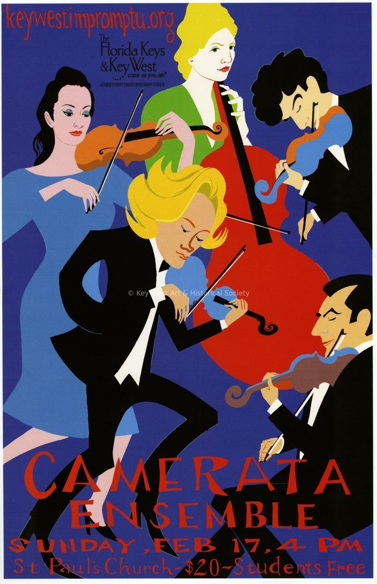 'Camerata Ensamble' Impromptu Classical Concerts Poster; © Key West Art & Historical Society