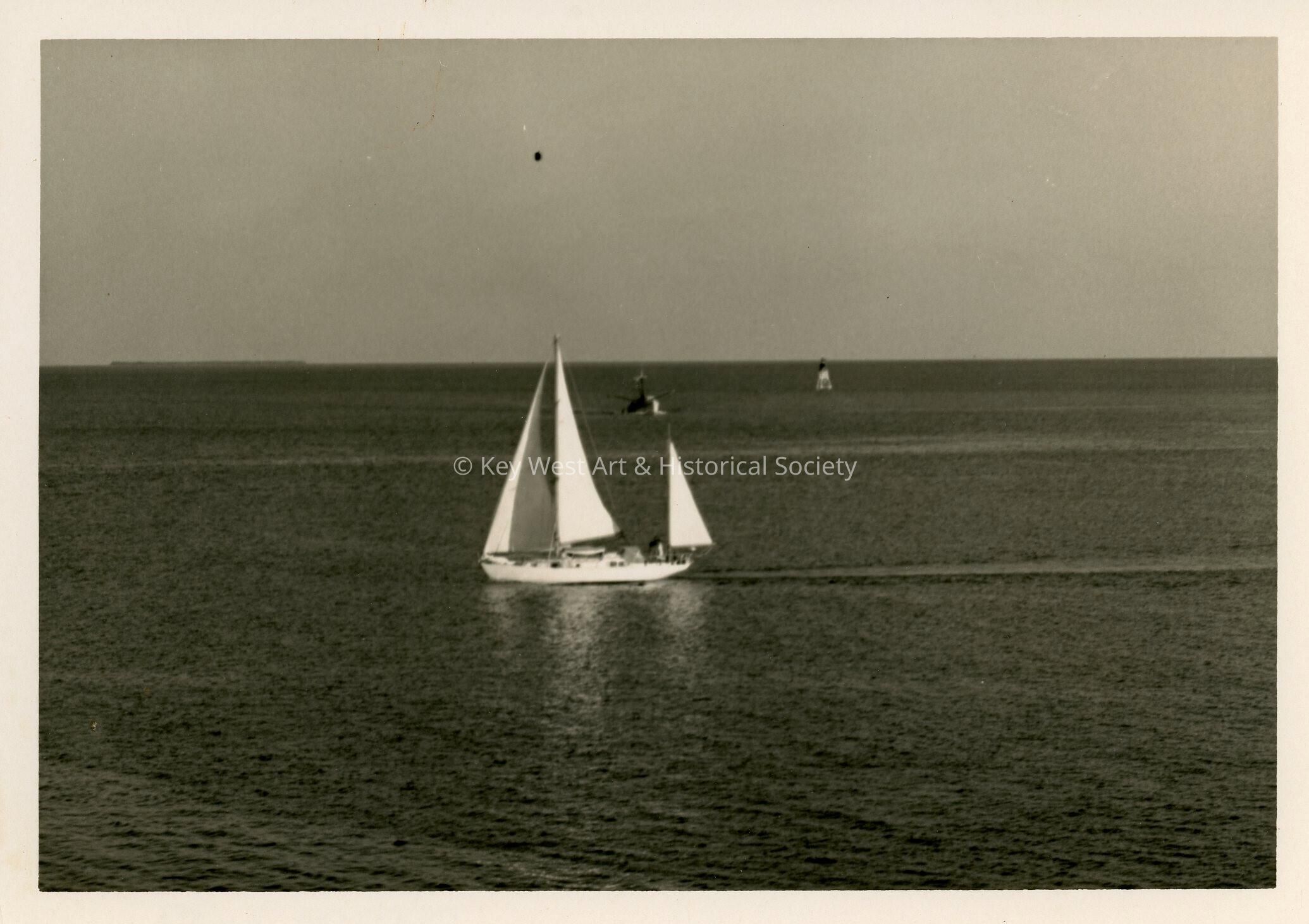 A sailboat in the ocean
