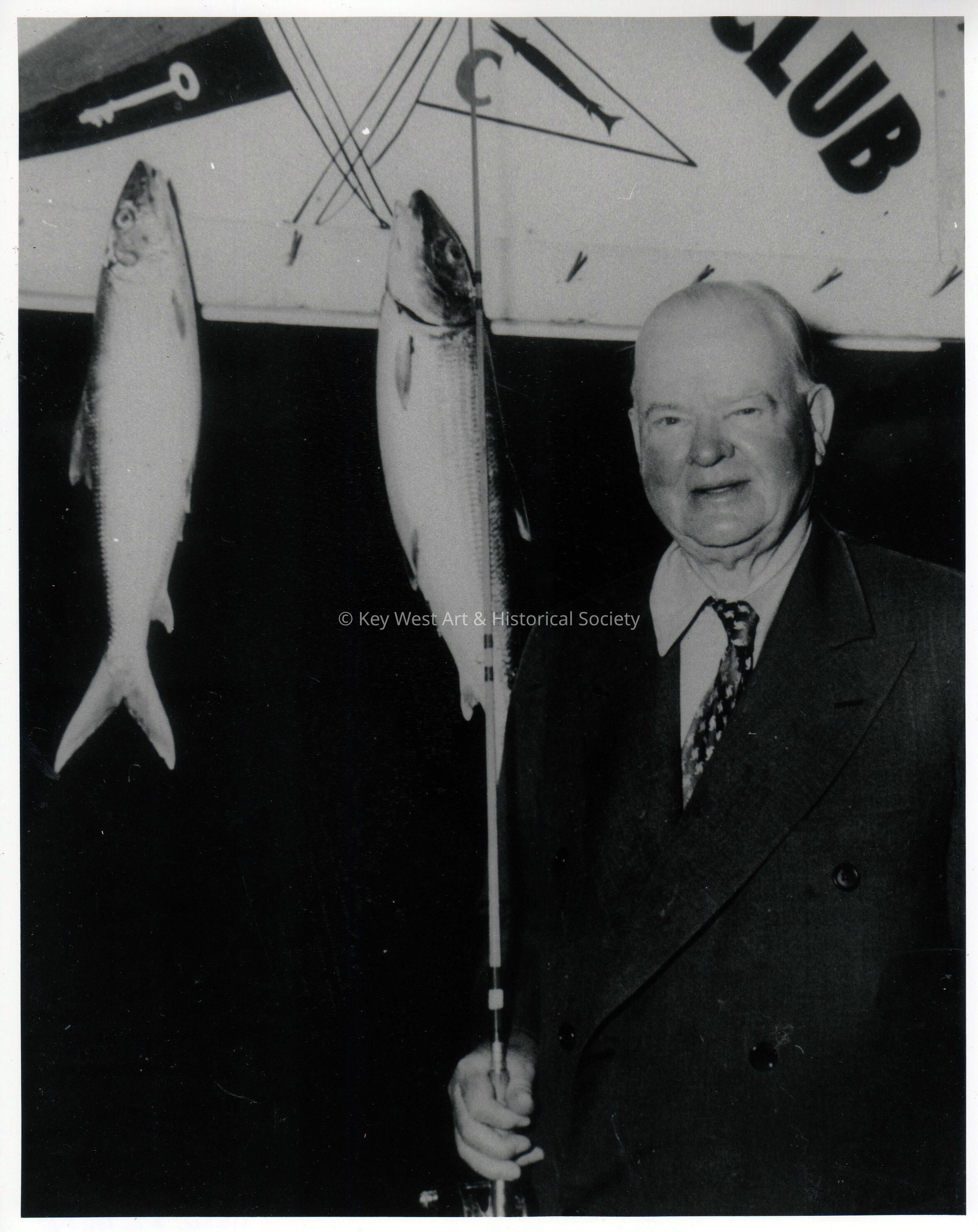 Herbert Hoover at Key Largo Anglers Club; © Key West Art & Historical Society