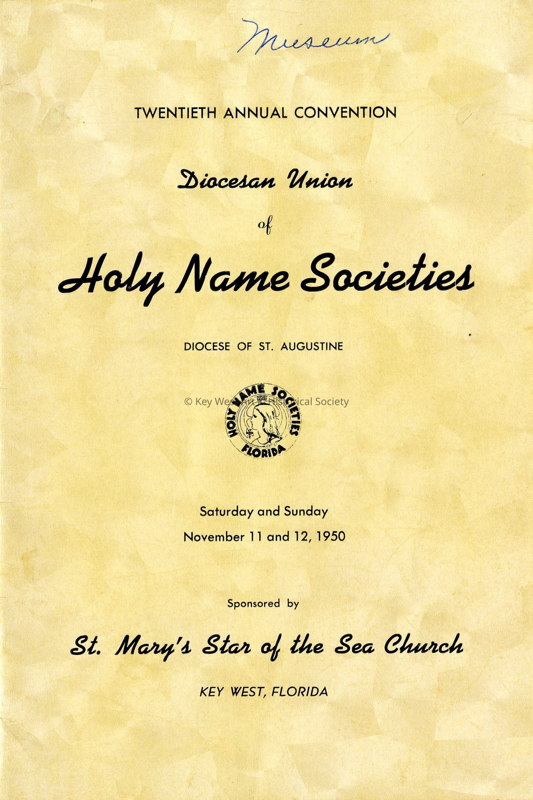 Holy Name Societies Annual Convention Program; © Key West Art & Historical Society