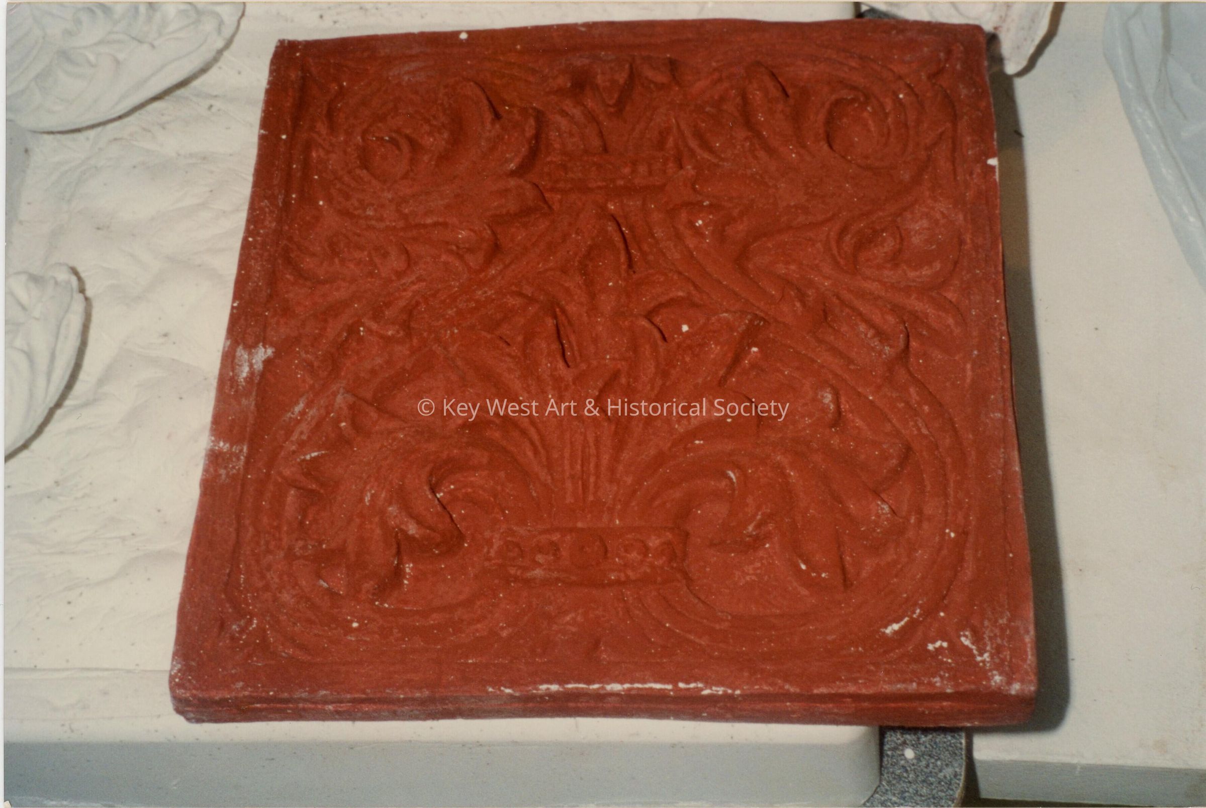 A square piece of the terra cotta detail work.