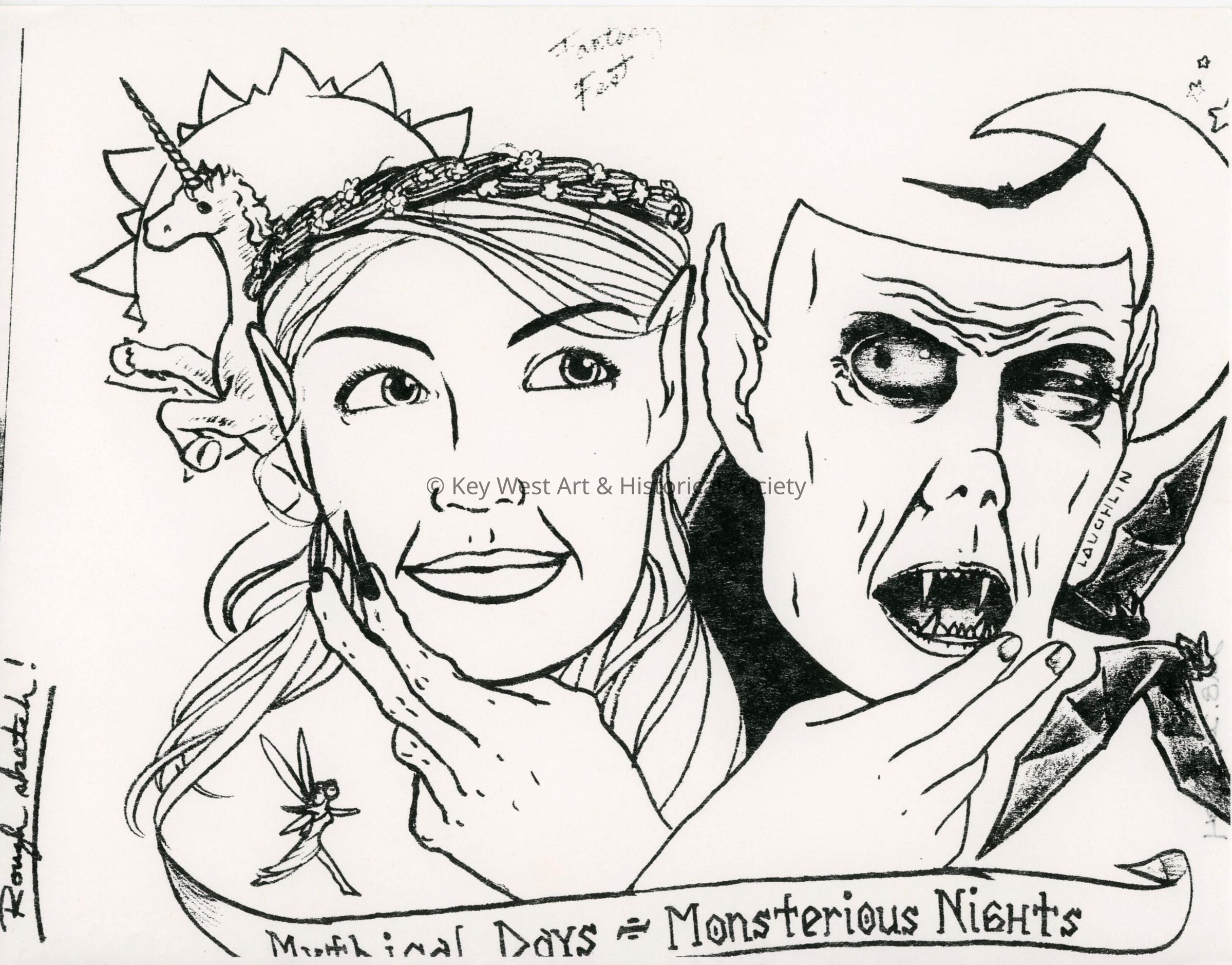 A sketch of 2 characters.