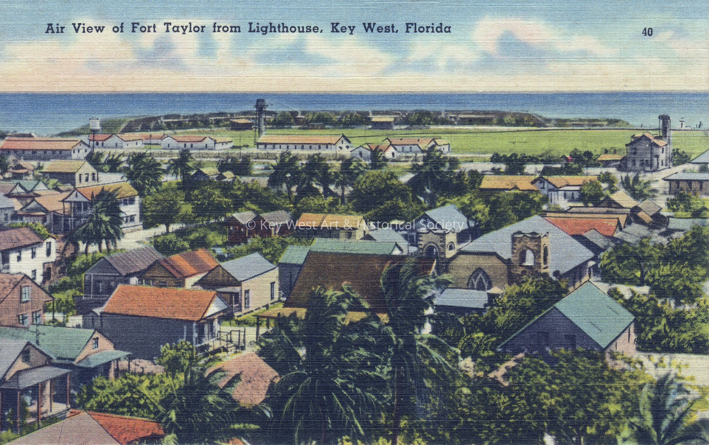 Air View of Fort Taylor from Lighthouse, Key West, Florida