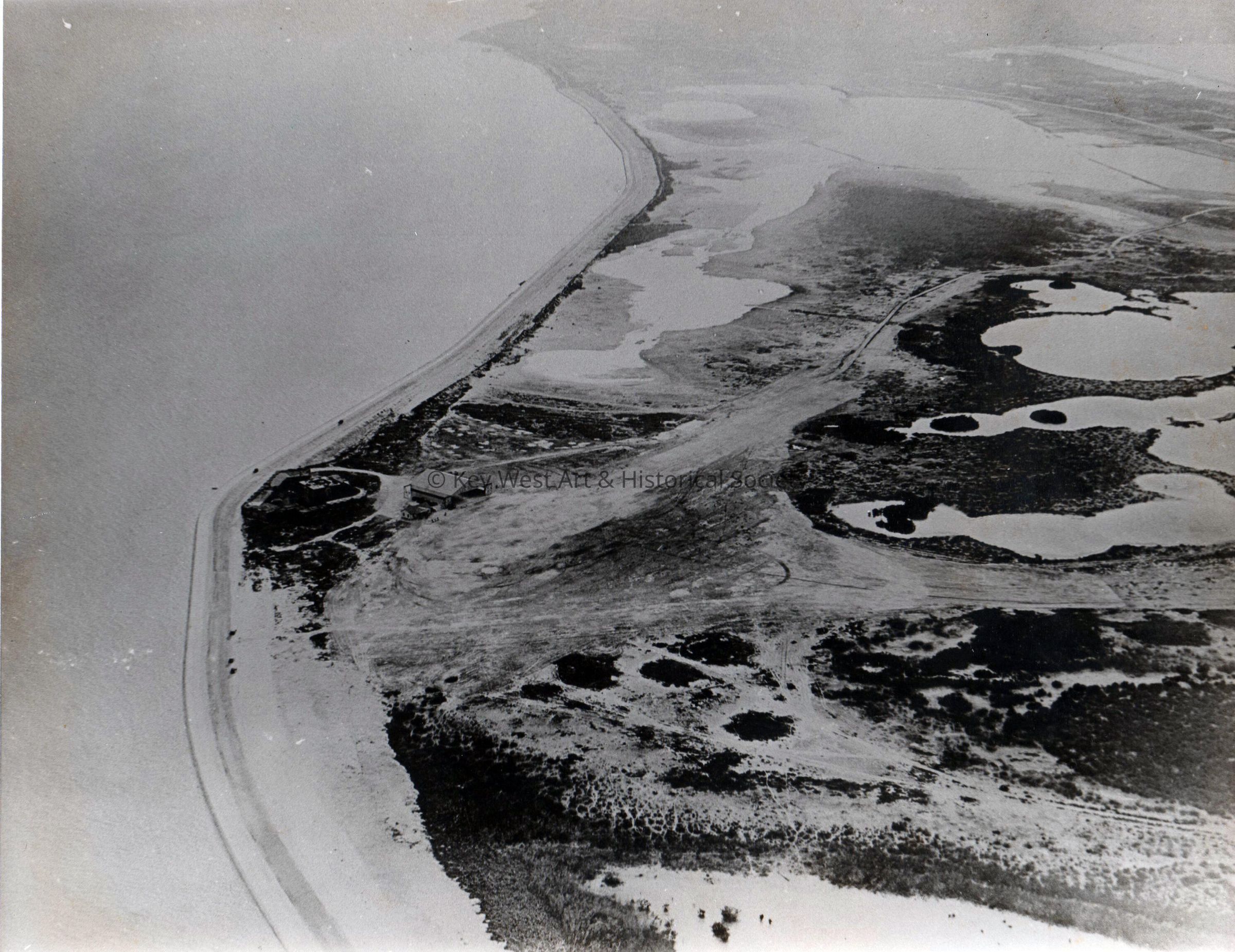 Aerial View of South Roosevelt Boulevard and Fort East Martello; © Key West Art & Historical Society