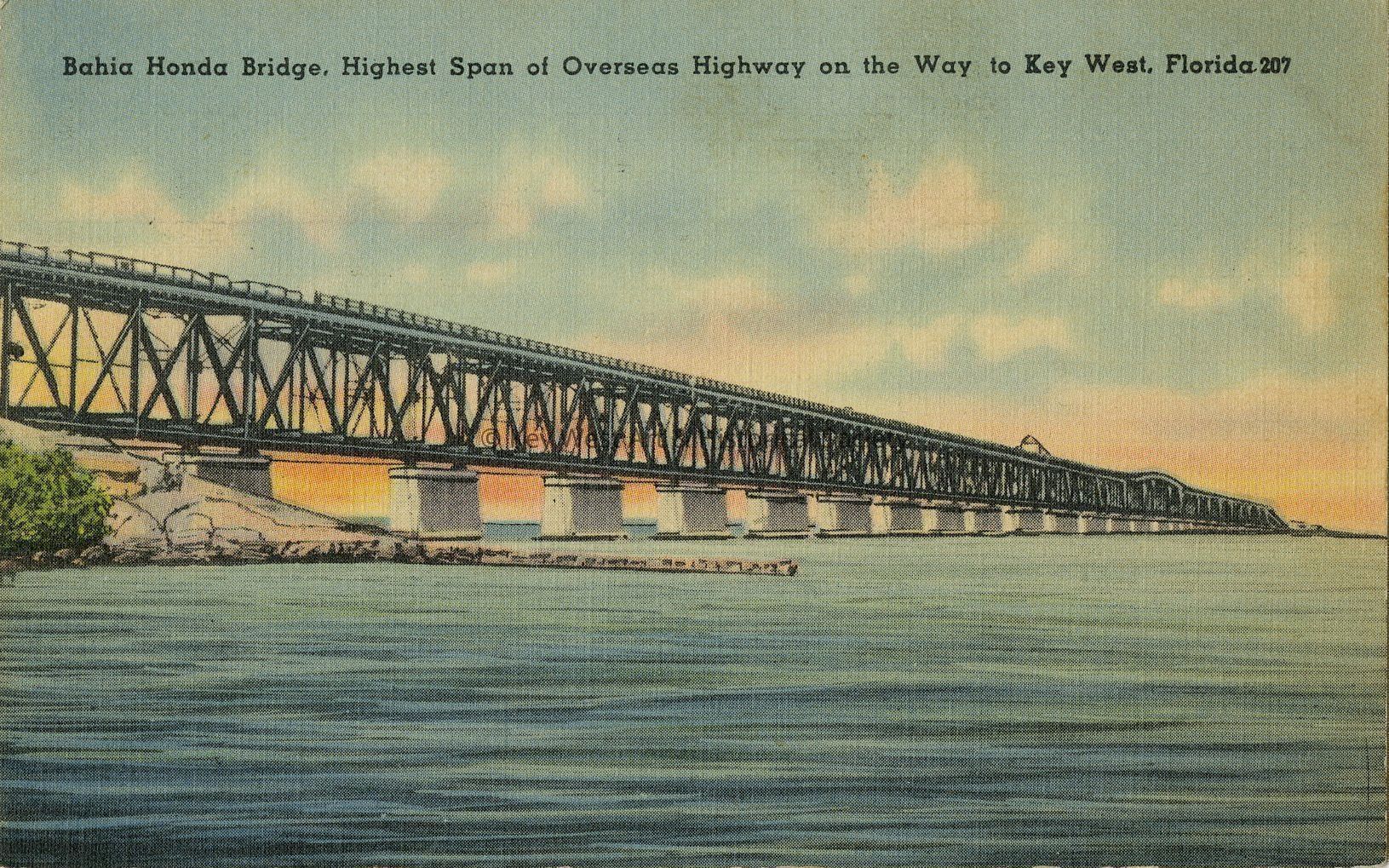 Bahia Honda Bridge, Highest Span of Overseas Highway on Way to Key West, Florida; © Key West Art & Historical Society