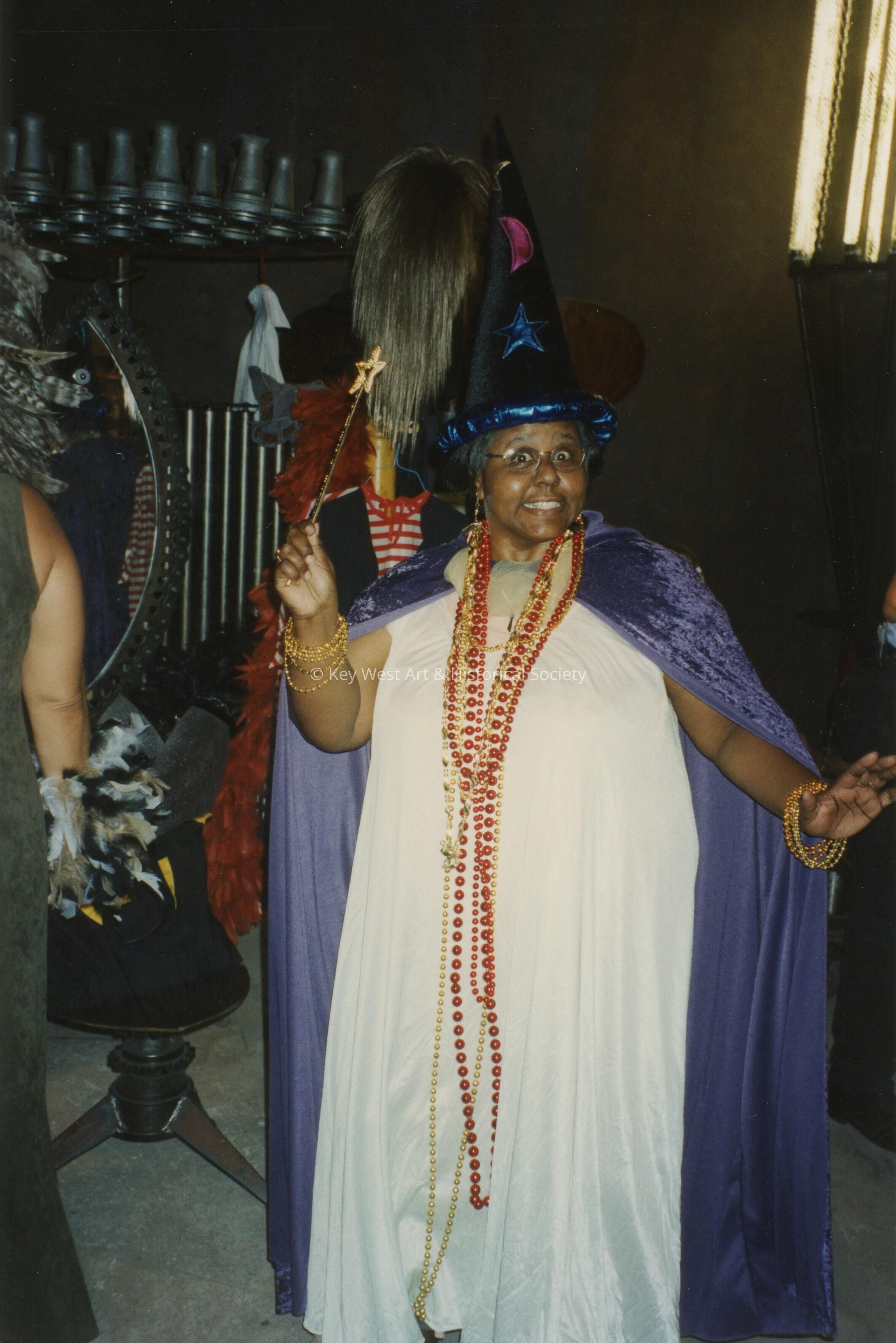 An unknown lady dressed up.