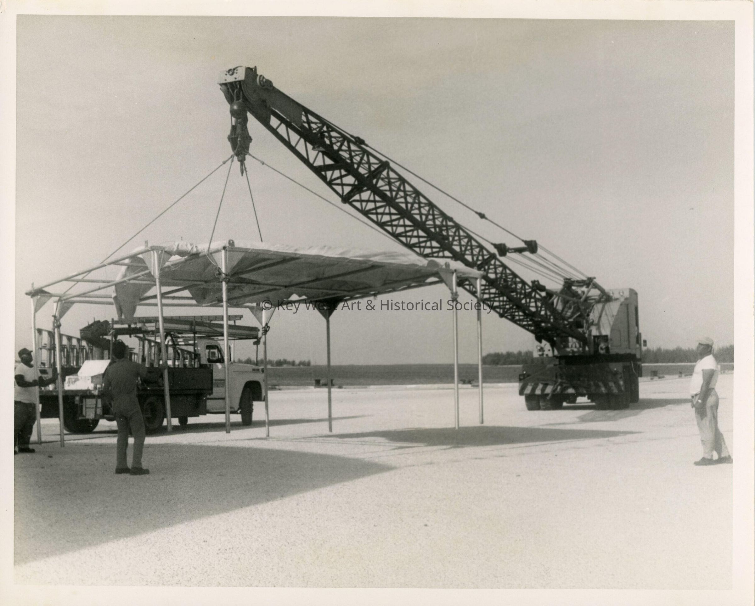 A crane moving an object