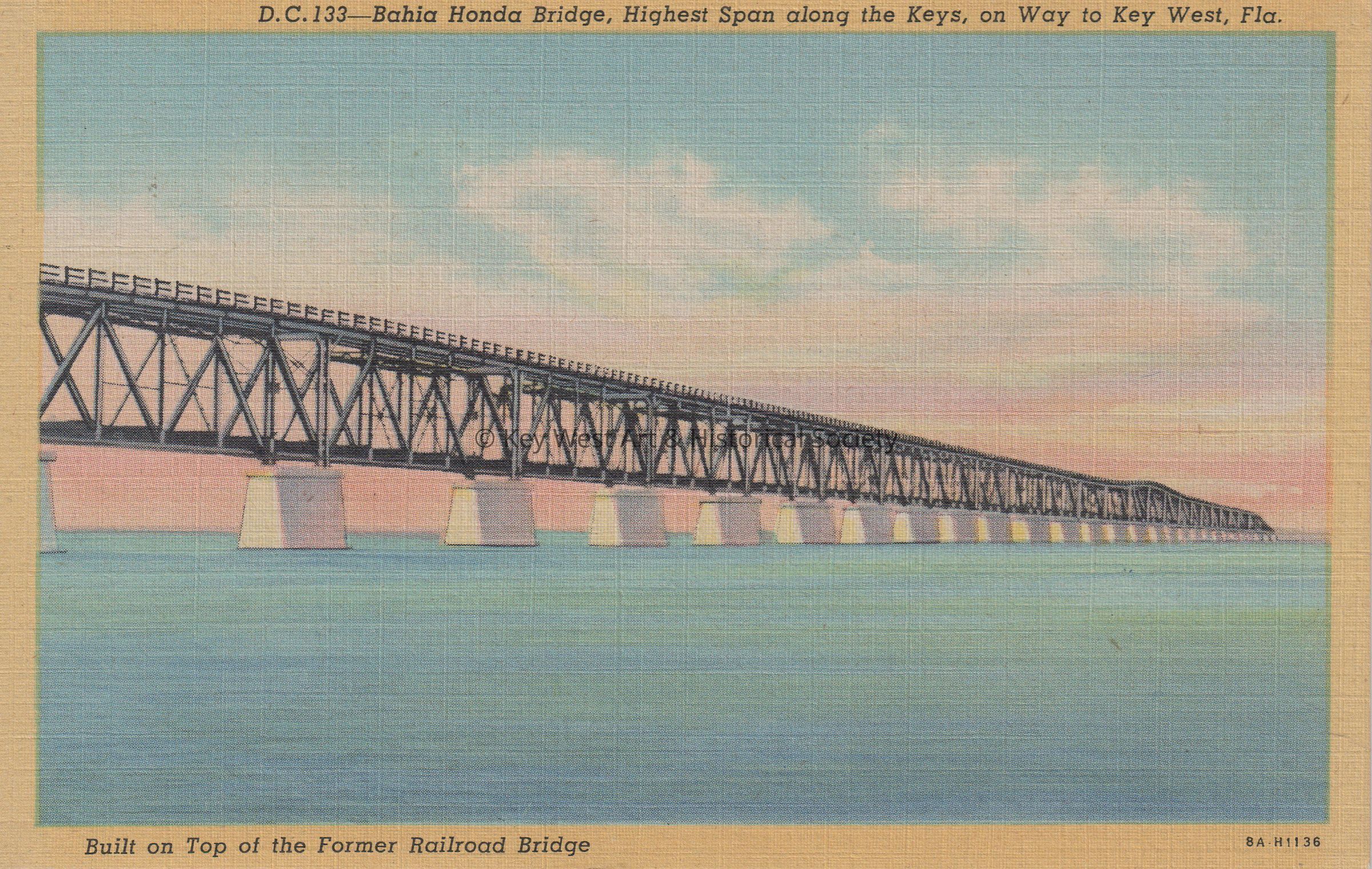 Bahia Honda Bridge, Highest Span Along the Keys, on Way to Key West, Fla.; © Key West Art & Historical Society