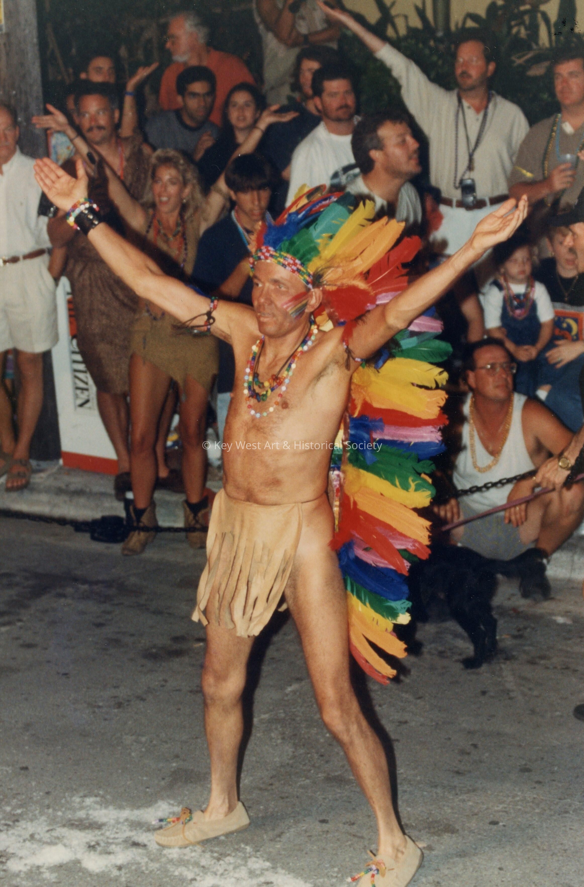 An unknown person dressed up.