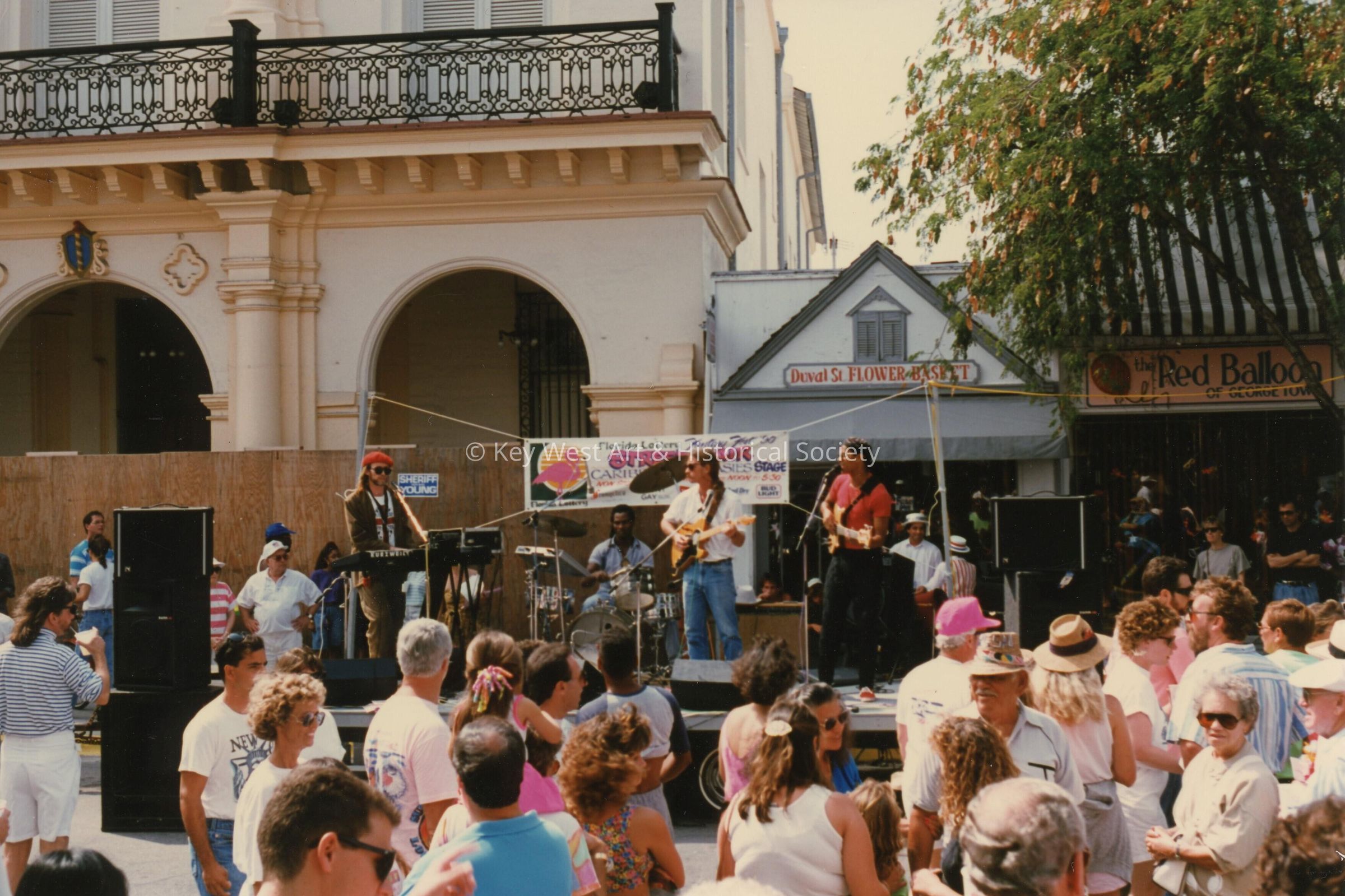 An unknown band on stage.