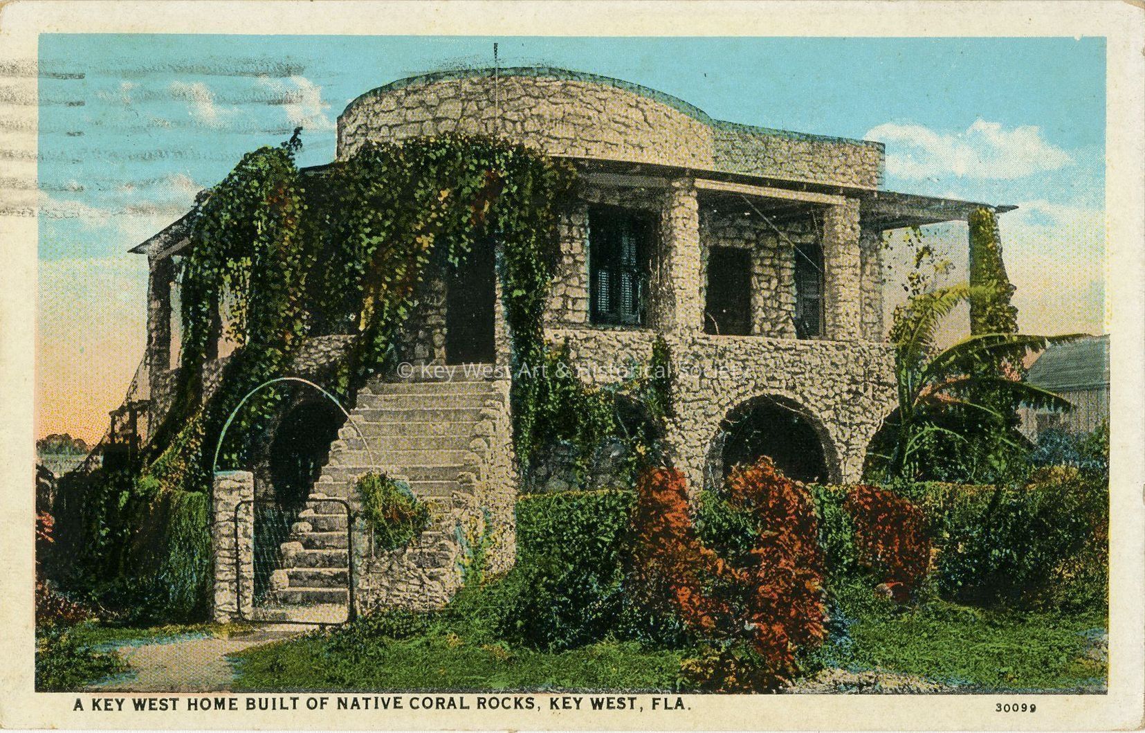 A Key West Home Built of Native Coral Rocks, Key West, Fla.; © Key West Art & Historical Society
