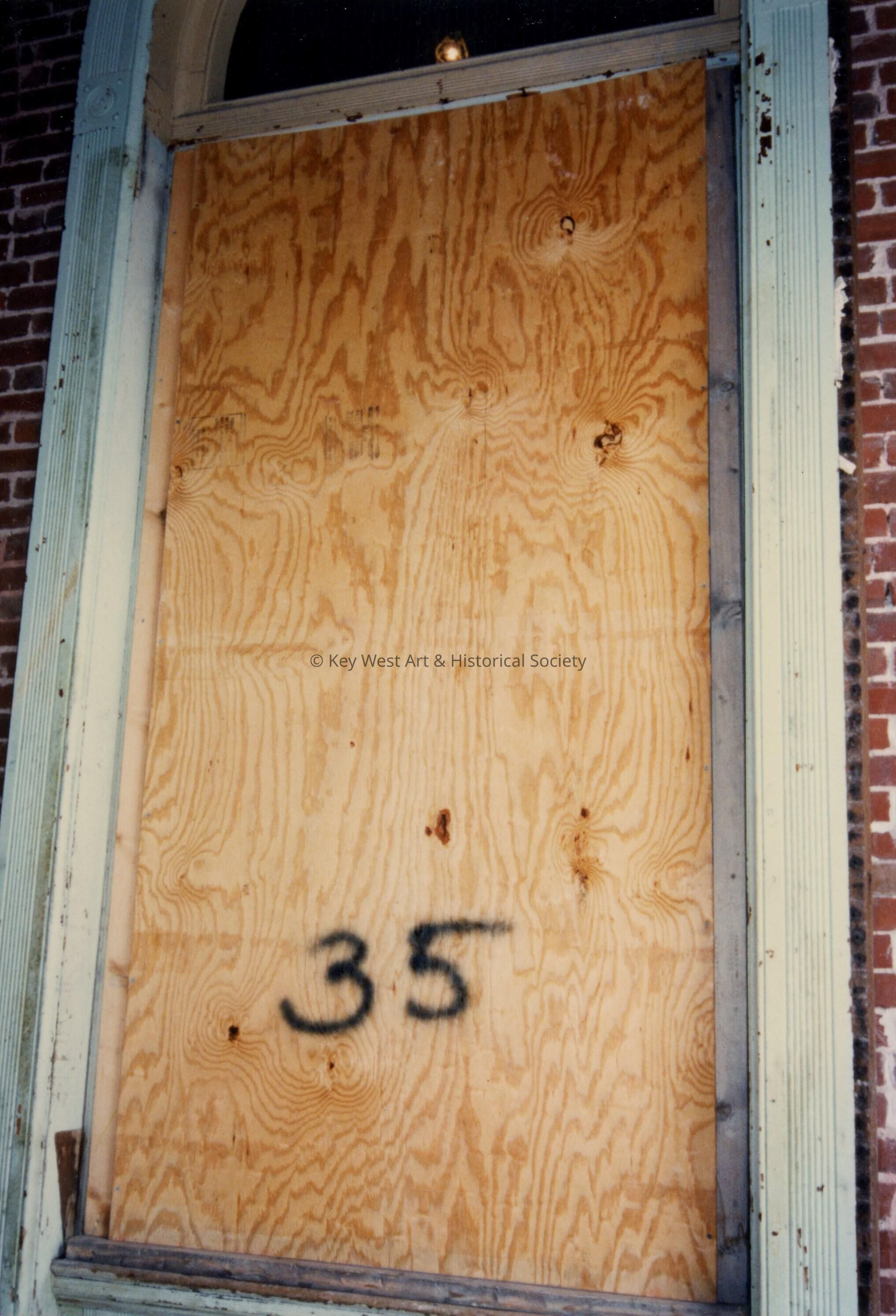 A window labeled number 35.