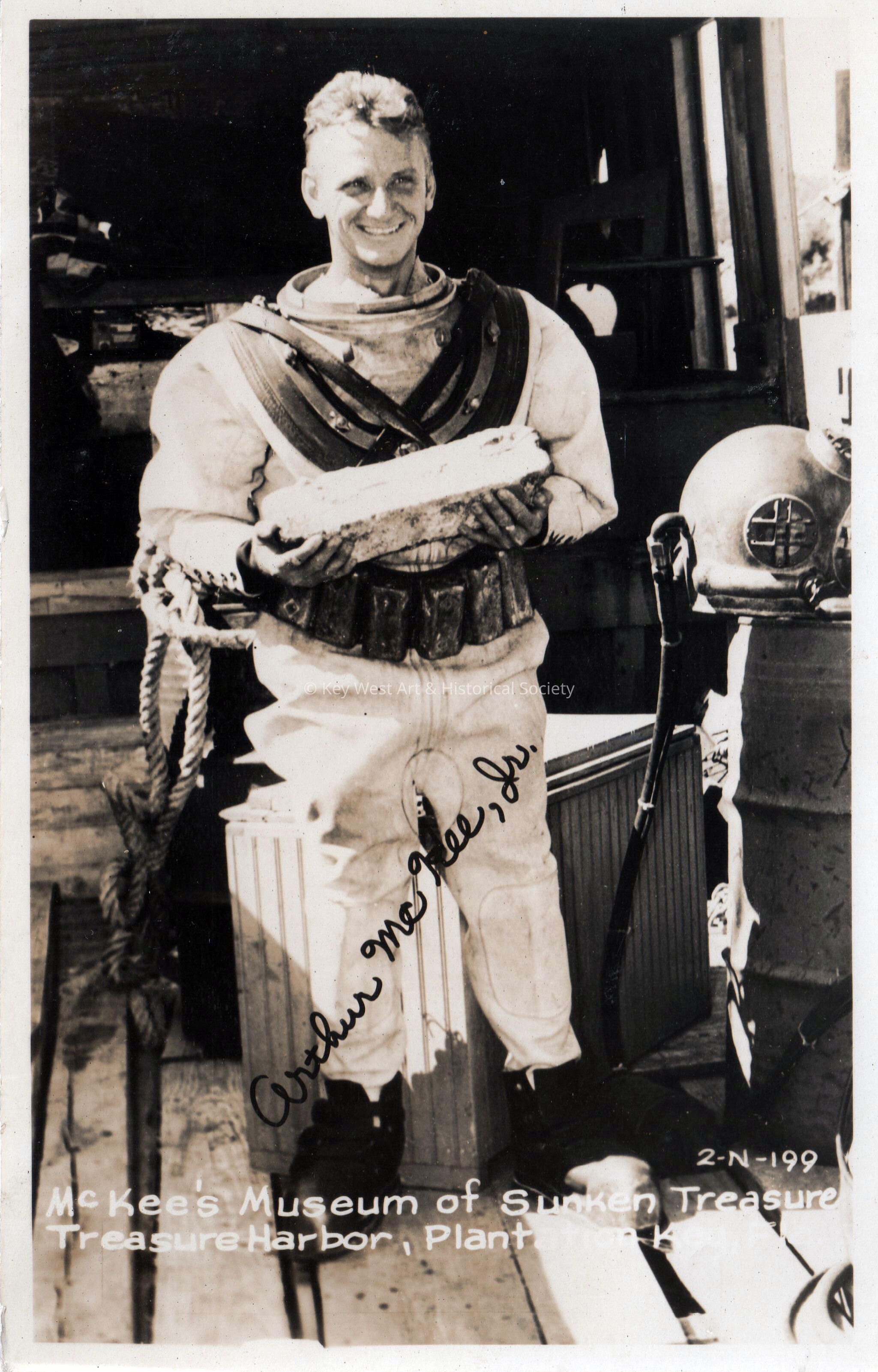 Arthur McKee, Jr., in a diving suit picture number 1