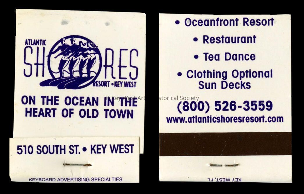 Atlantic Shores Resort Matchbook; Copyright: @ Key West Art & Historical Society; Origformat: Print-Photographic
