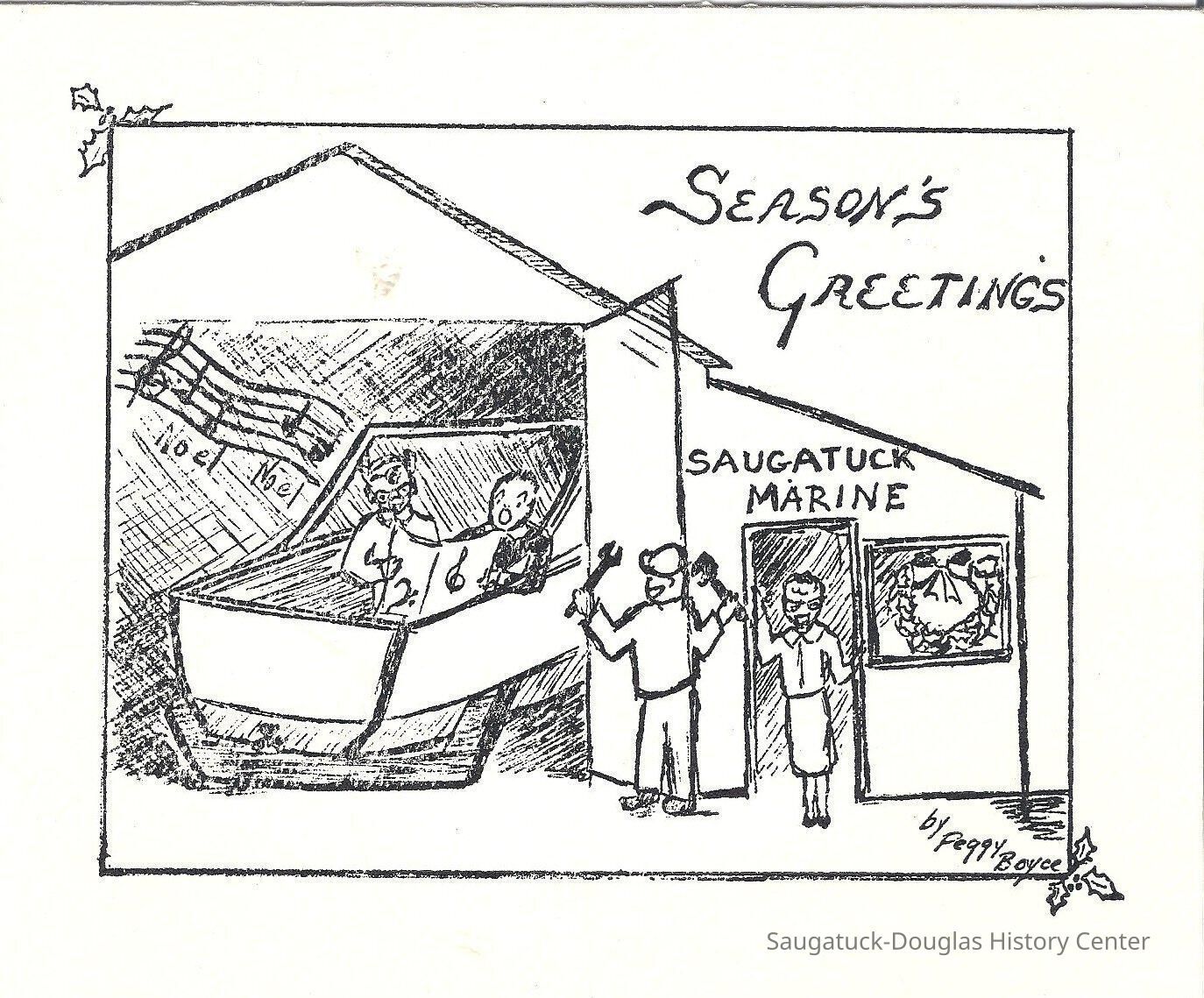          Greeting crd, Saugatuck marine
   