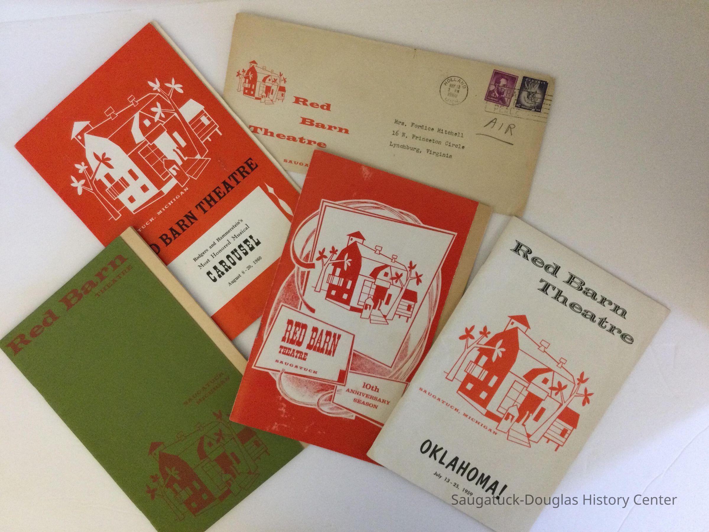 Playbills from Red Barn Theatre productions 1950’s and 1960’s